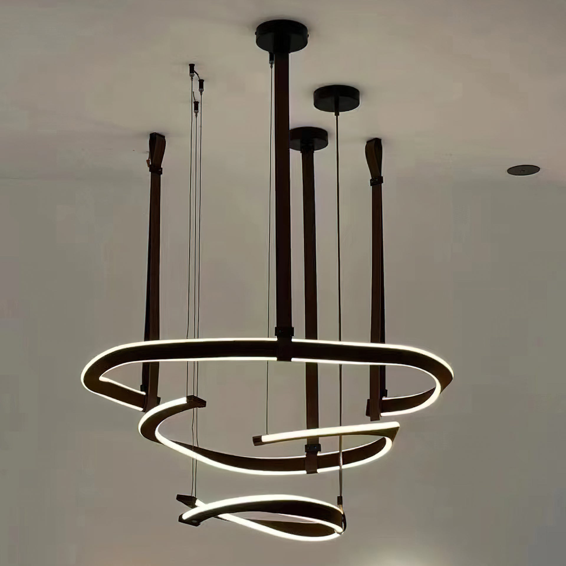 Finopi Elegant Crystal Chandelier - Modern Ceiling Light Fixture for Dining Room, Living Room & Bedroom | Perfect for Home Decor & Wedding Venue Lighting