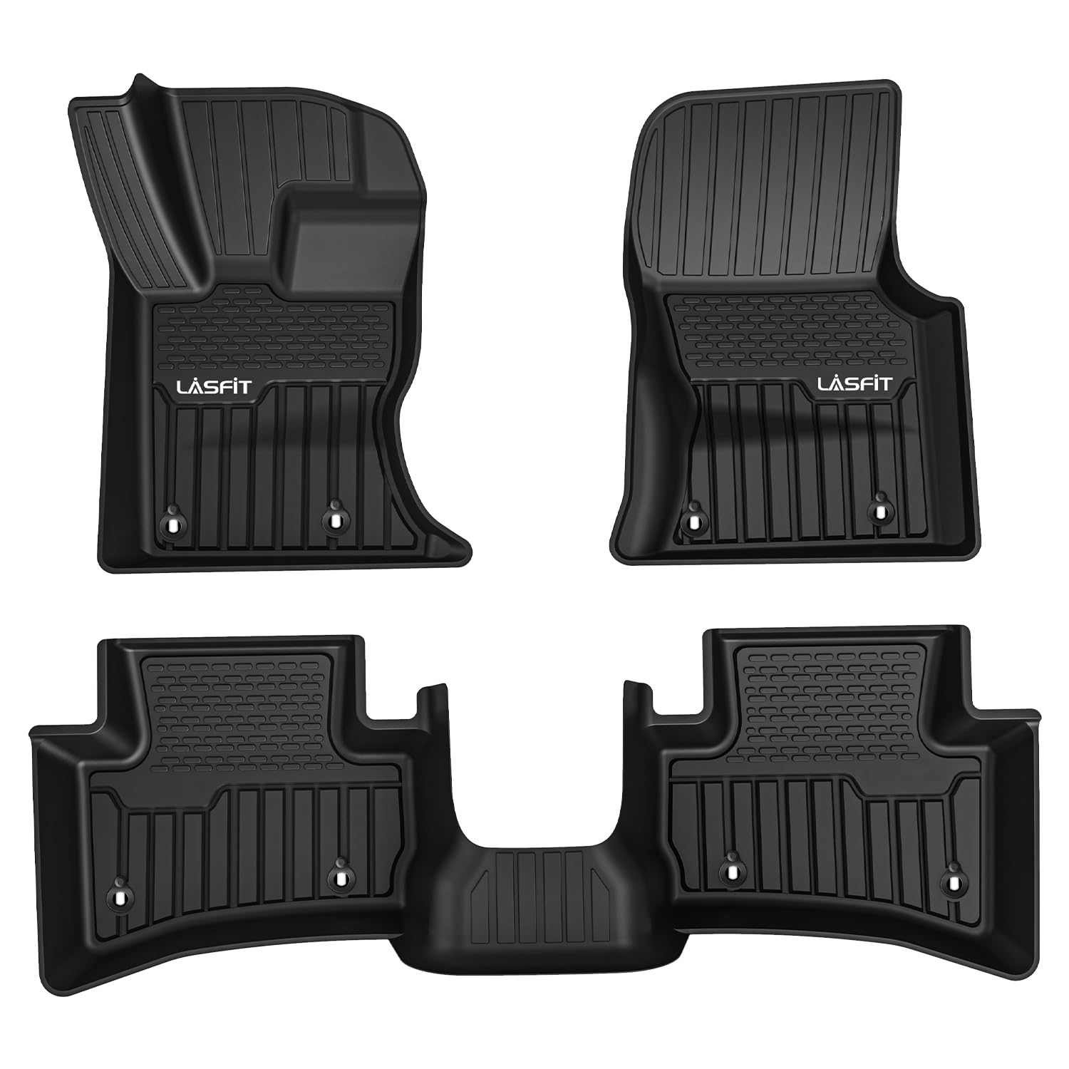 LASFIT Custom Fit TPE All-Weather Floor Mats for Land Rover Range Rover Velar & Jaguar F-Pace (2017-2025) - Waterproof Car Floor Liners 1st & 2nd Row - Black - Perfect for Off-Roading, Daily Commute & Family Road Trips