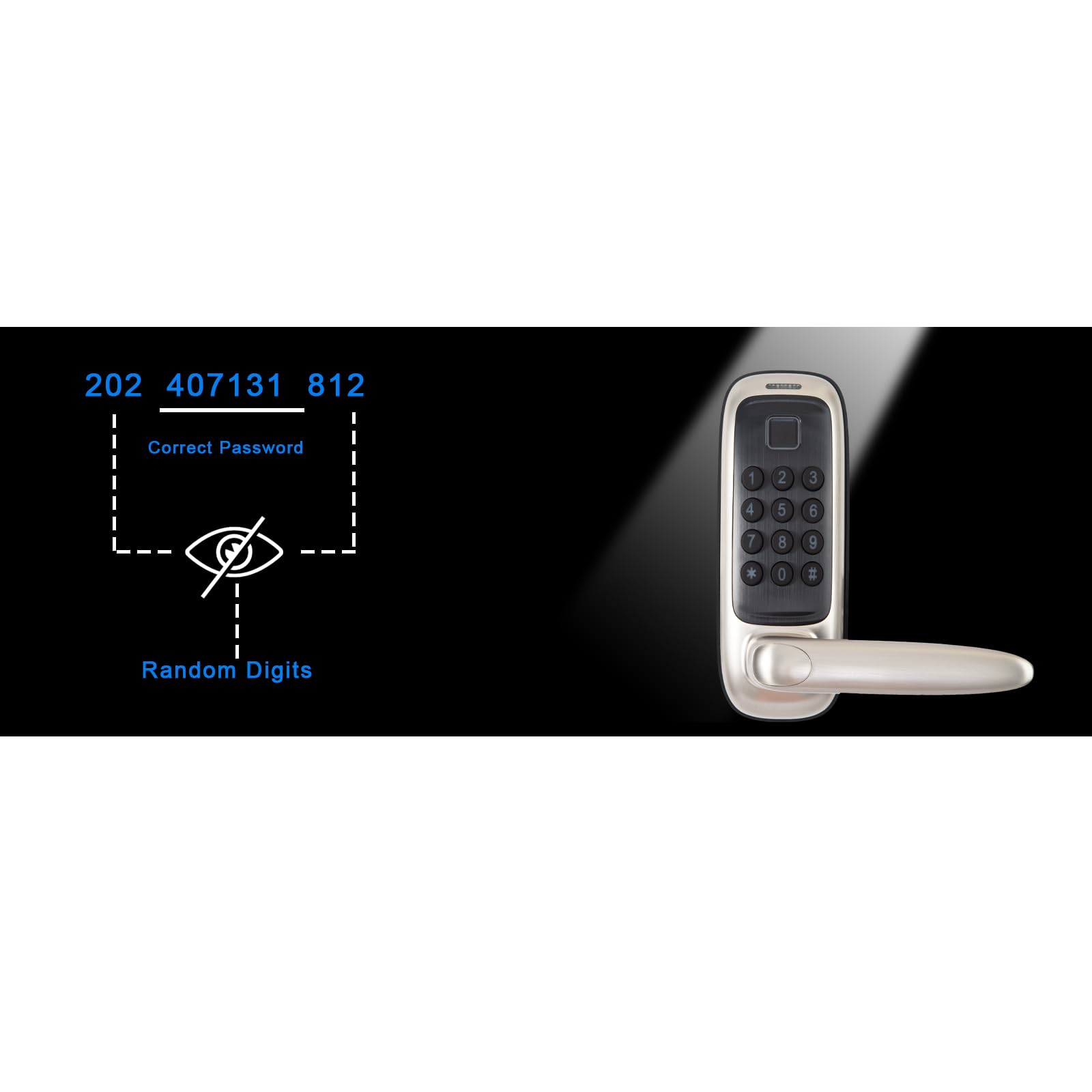 Smart Keyless Entry Door Lock - Electronic Fingerprint & App Control with Handle - Secure Your Home, Office, or Vacation Rental