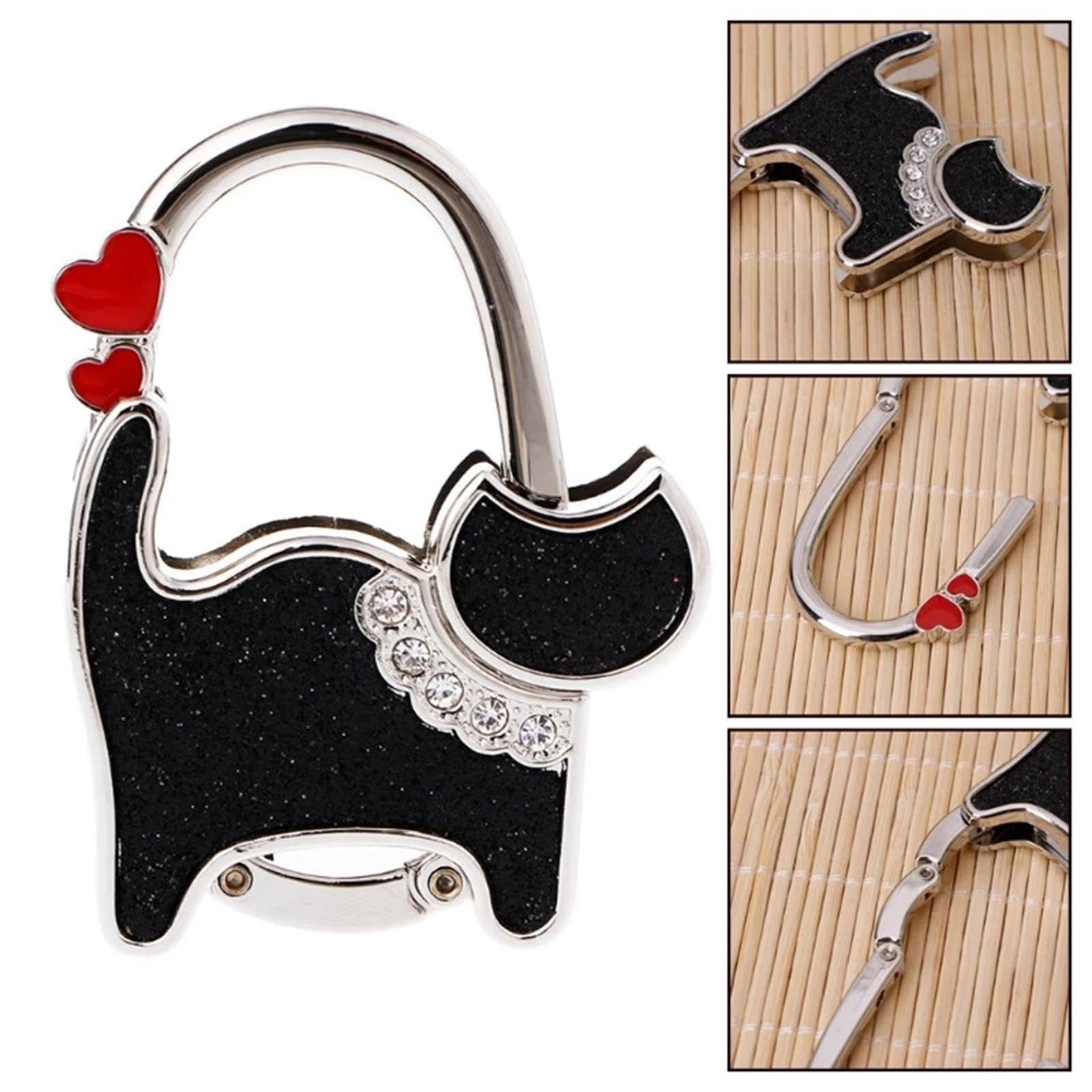 TopHomer Cartoon Cat Design Foldable Handbag Hook - Portable Hanger for Purse, Mini Heavy Duty Folding Table Hook Holder - Perfect for Home, Office, Travel & Dorm Organization