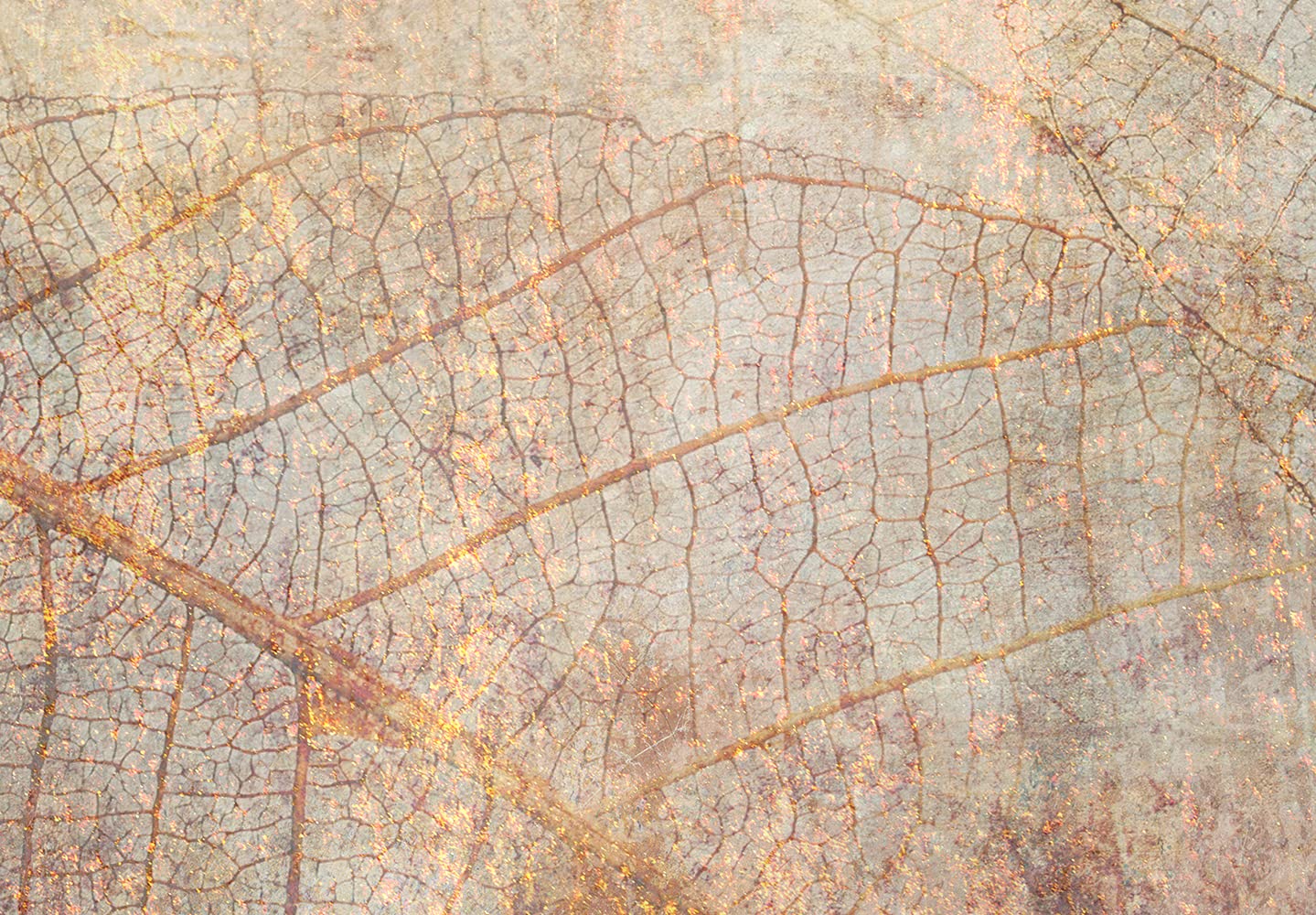 Artgeist Textured Canvas Wall Art - 35x24 in Modern Abstract Leaves Painting, Framed Botanical Print for Living Room, Bedroom & Office Decor