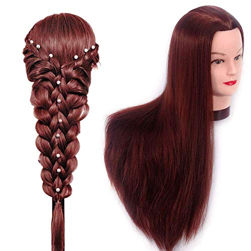 Paradise® 30 Inch Synthetic Hair Mannequin Head for Hair Styling Practice - Copper Color with Free Clamp Stand | Perfect for Hair Cutting, Coloring, Braiding & Cosmetology Training