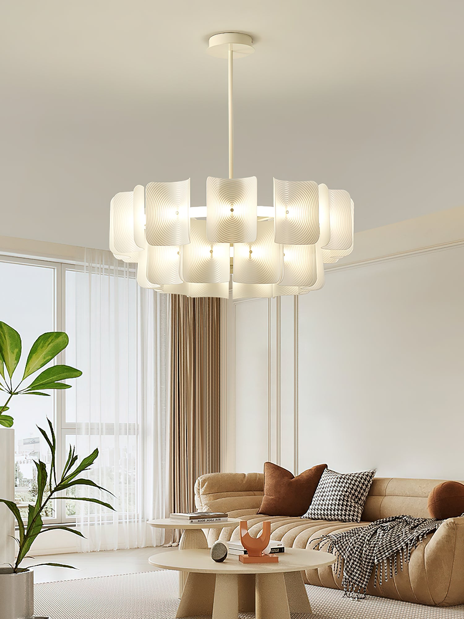 Fingerprint Chandelier - Modern Glass Ceiling Light Fixture for Dining Room, Living Room & Bedroom | Elegant Home Decor Lighting for Weddings & Interior Design