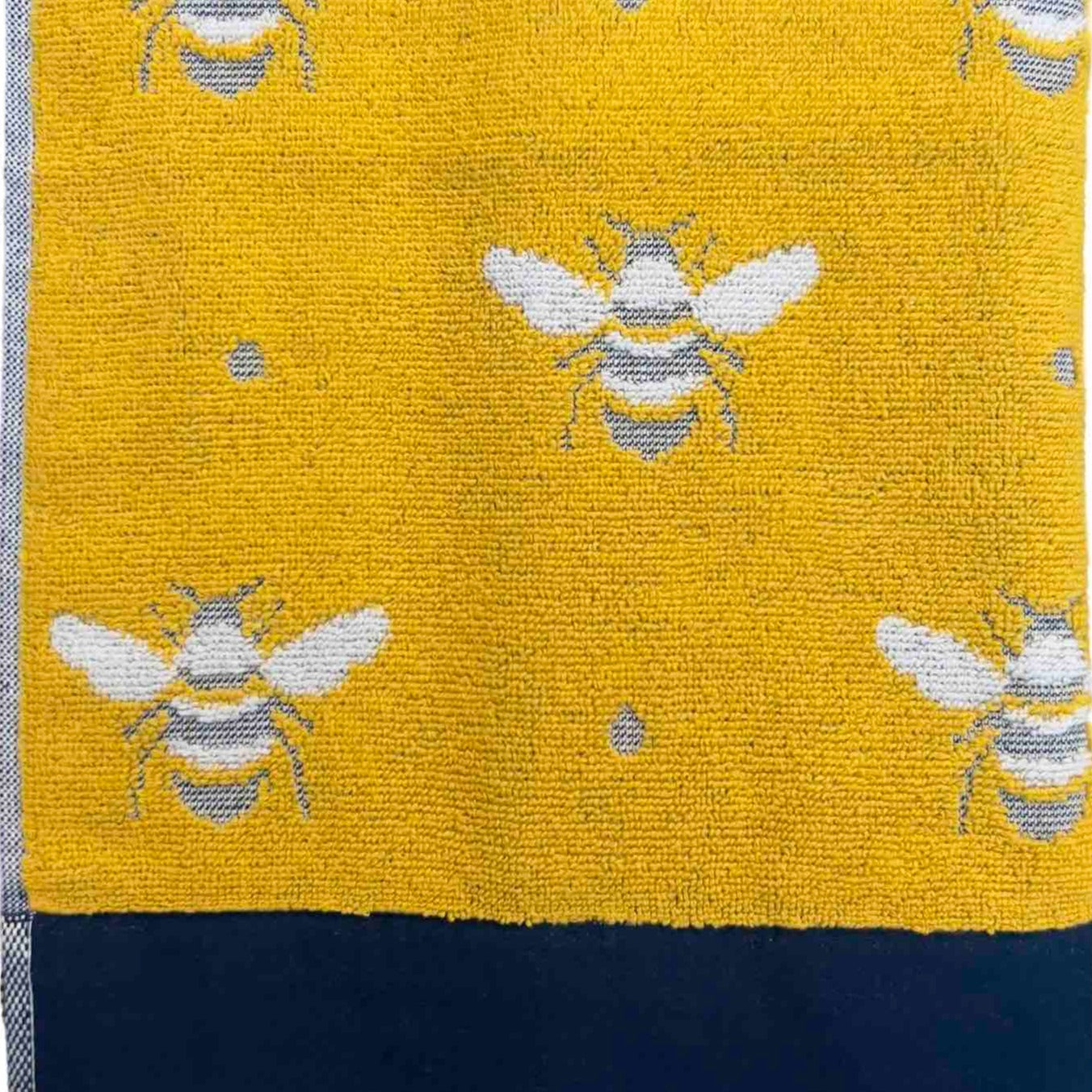 Riggs Bees Jacquard Kitchen Towel - Mustard Yellow | Absorbent & Durable Dish Cloth for Cooking, Cleaning & Decor | Eco-Friendly Cotton Towels for Home & Kitchen Use