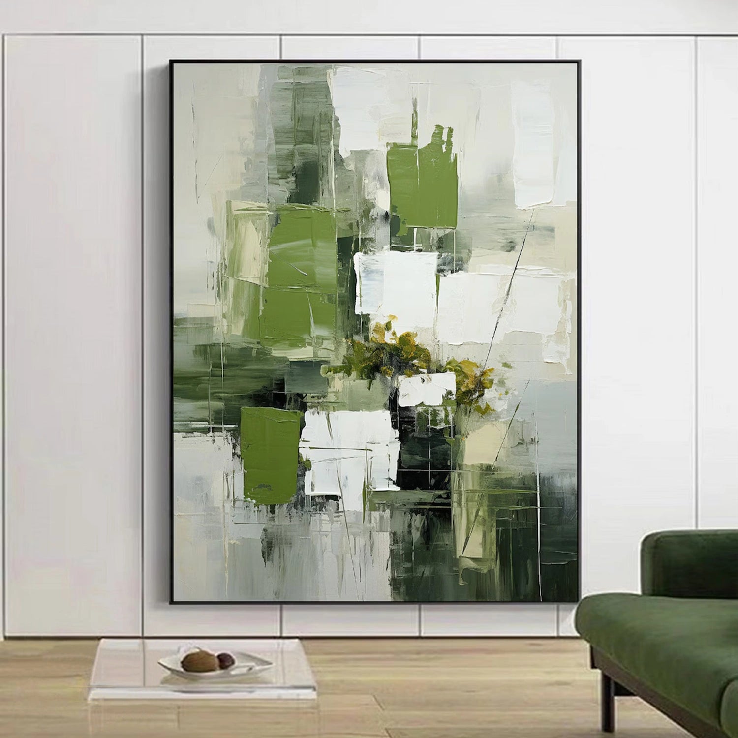 Blue & Green Abstract Wall Art Canvas Print #BG100 - Modern Home Decor for Living Room, Bedroom & Office