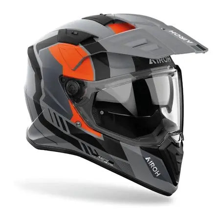 Airoh Bandit Horn Matt Orange Motorcycle Helmet - Lightweight, Durable & DOT Certified for Off-Road, Motocross & Adventure Riding