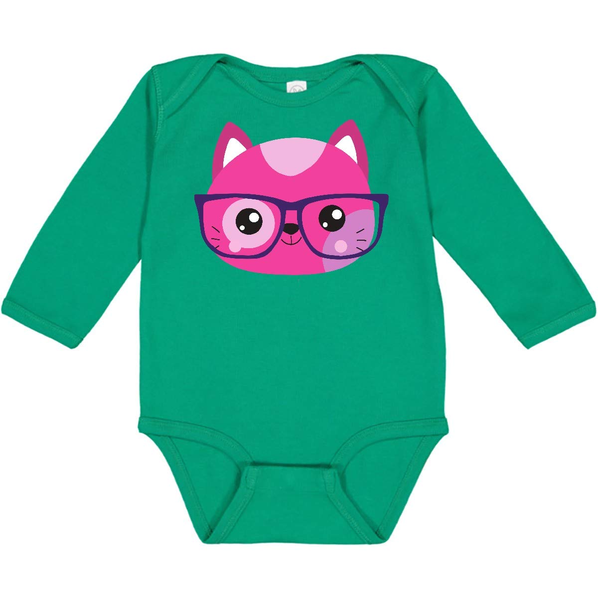 Inktastic Hipster Cat with Glasses - Cute Kitten Long Sleeve Bodysuit for Babies & Toddlers - Perfect for Playdates, Photo Shoots & Everyday Wear