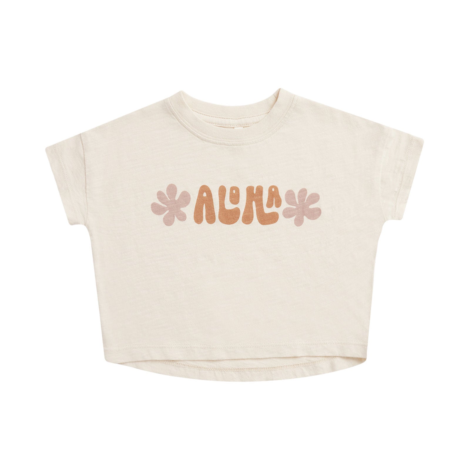 Aloha Boxy Tee - Natural Cotton T-Shirt for Women | Casual Summer Outfit, Beach Vacation & Everyday Wear | FINAL SALE
