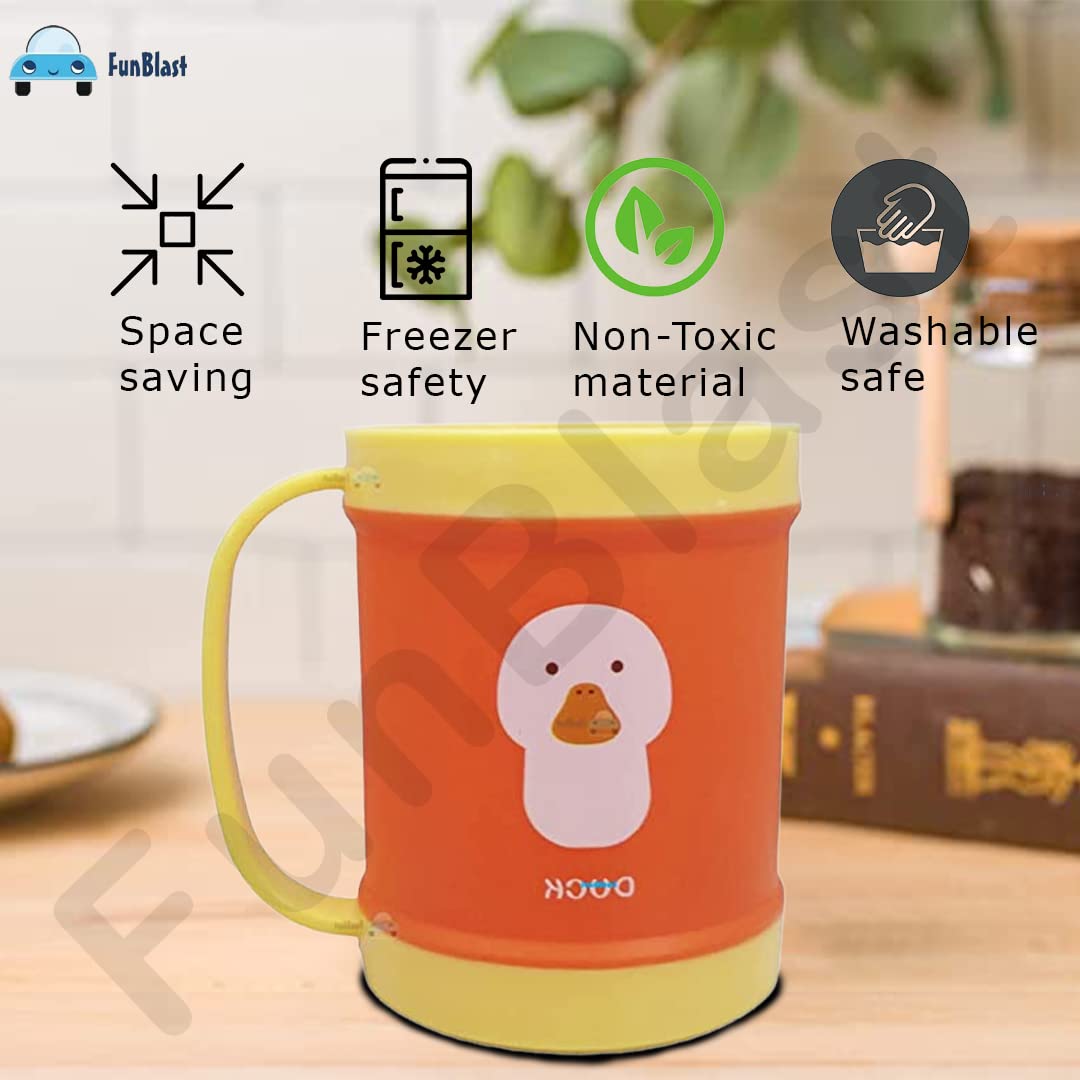 FunBlast Unbreakable Kids Milk Mug - 450ML Cartoon Drinking Cup for Boys & Girls, Best Birthday Gift for Children - Ideal for Home, School & Travel Use (Pack of 1)