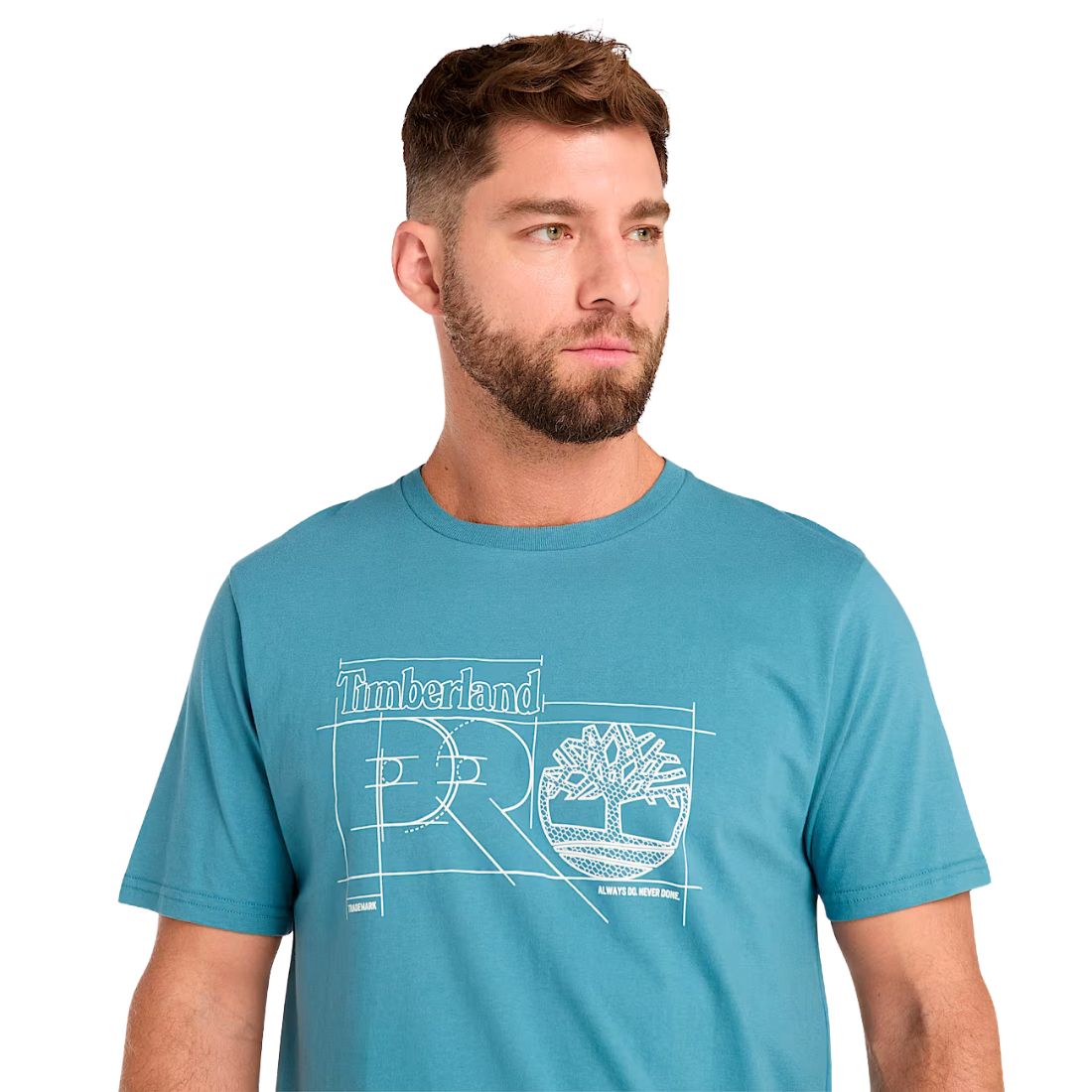 Timberland PRO® Men's Short Sleeve Work T-Shirt - Moisture Wicking & Breathable Blueprint Design (Bluestone) | Ideal for Construction, Landscaping & Outdoor Jobs