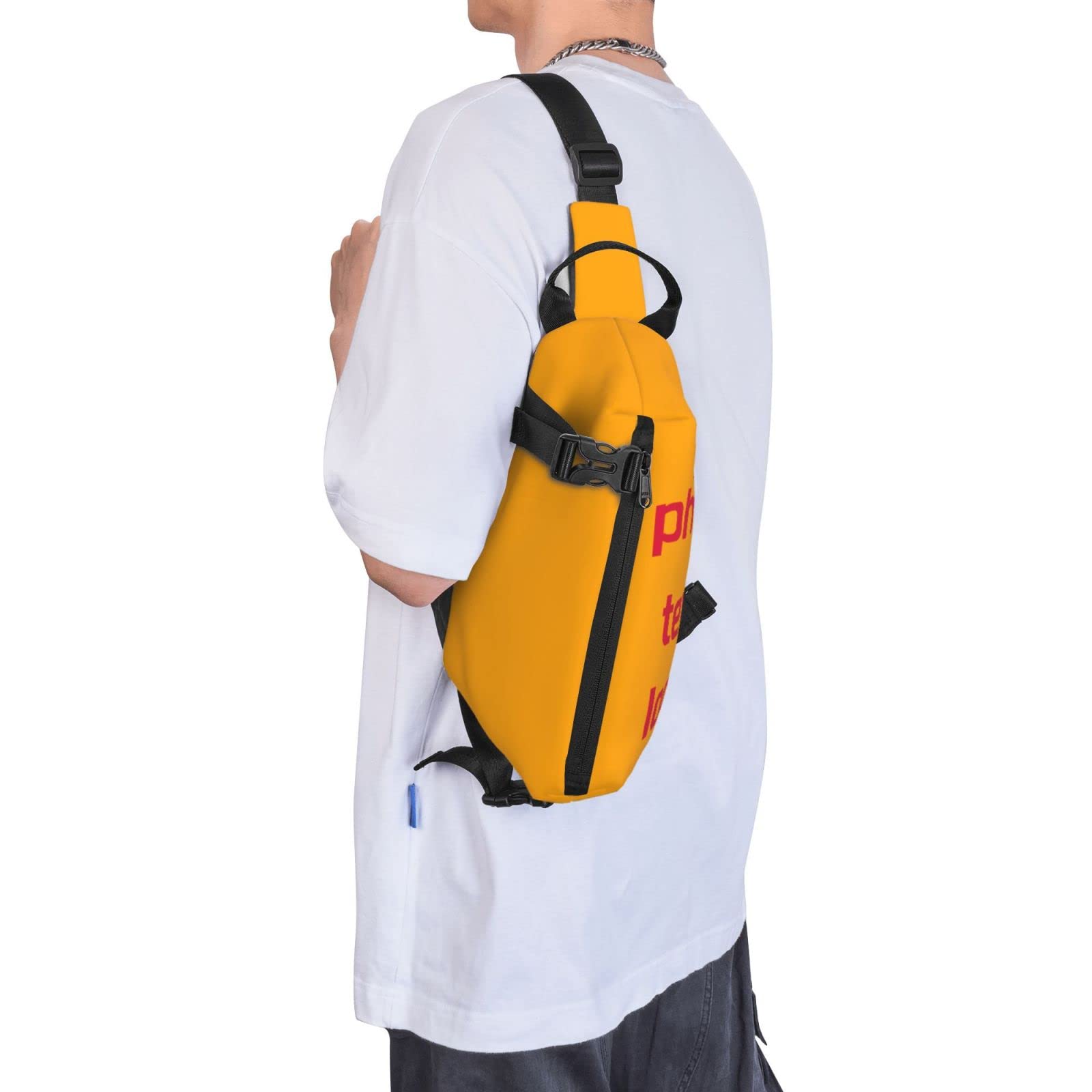 Customizable Crossbody Sling Bag for Men - Personalized Photo & Sports Shoulder Chest Bag - Ideal for Gym, Travel & Everyday Use