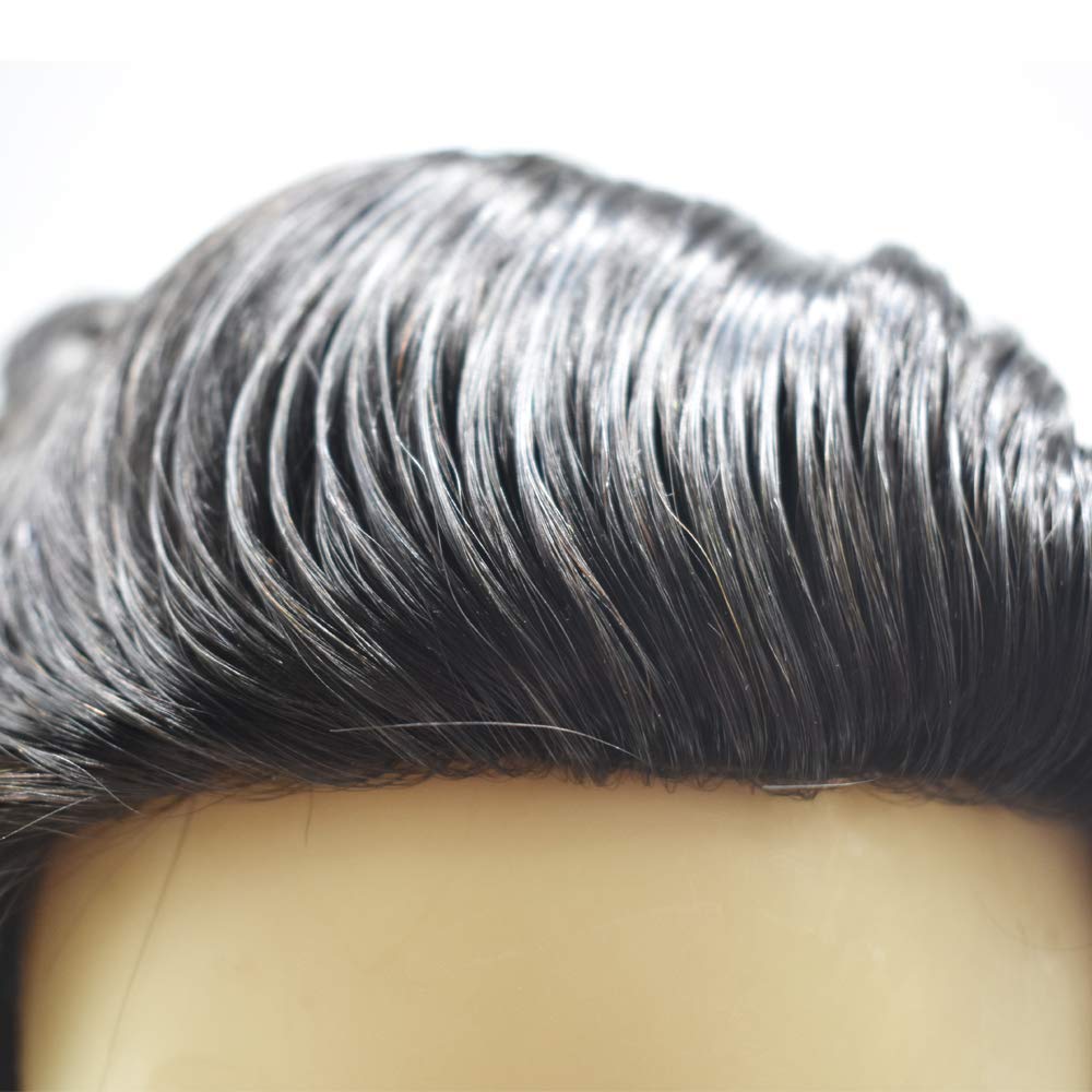 Premium Men's Toupee Human Hair Replacement System - 6x9 Fine Mono Base, Natural Hairline, Breathable & Durable - Jet Black 110% Density - Ideal for Daily Wear, Special Occasions & Hair Loss Solutions