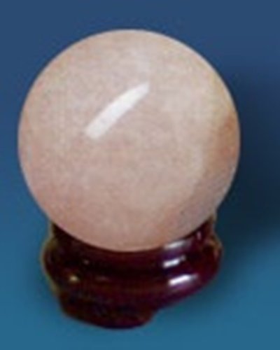 Premium Rose Quartz Crystal Sphere with Wooden Stand - Natural Healing Stone for Meditation, Reiki, Home Decor & Spiritual Gifts