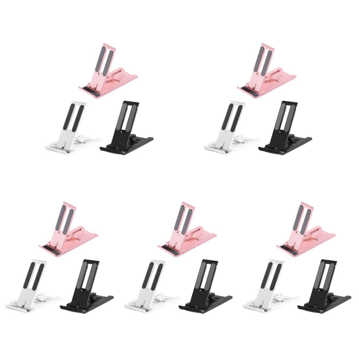 Mikikit 5-Pack Foldable Phone Stand Holder - Adjustable Desktop & Tabletop Cell Phone Bracket for iPhone, Samsung, iPad - Perfect for Watching Videos, Video Calls, and Hands-Free Use at Home, Office, or Travel