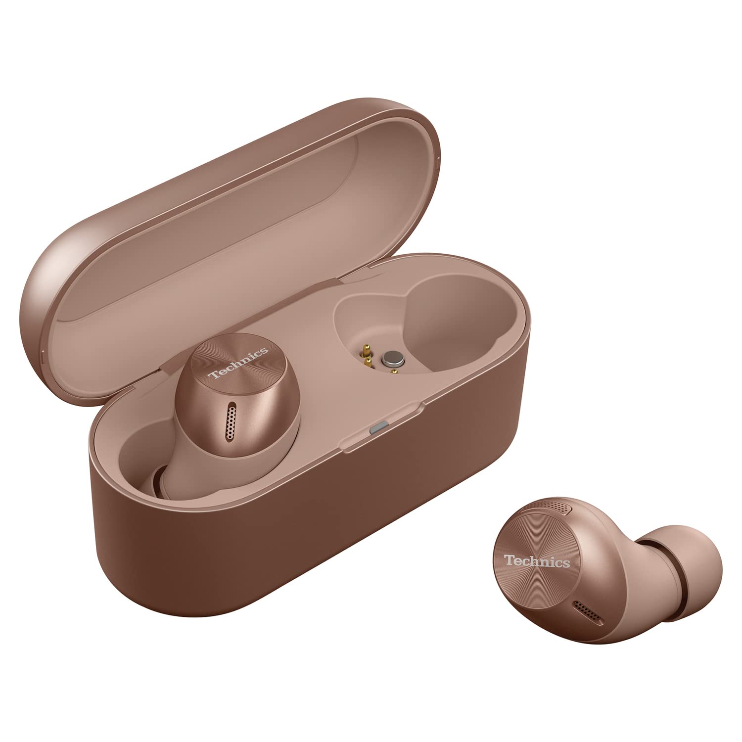 Technics EAHAZ40PN Wireless Bluetooth Earbuds - True Wireless Stereo In-Ear Headphones with Charging Case, Built-in Mic, Rose Gold - Perfect for Gym, Running, Commuting & Travel