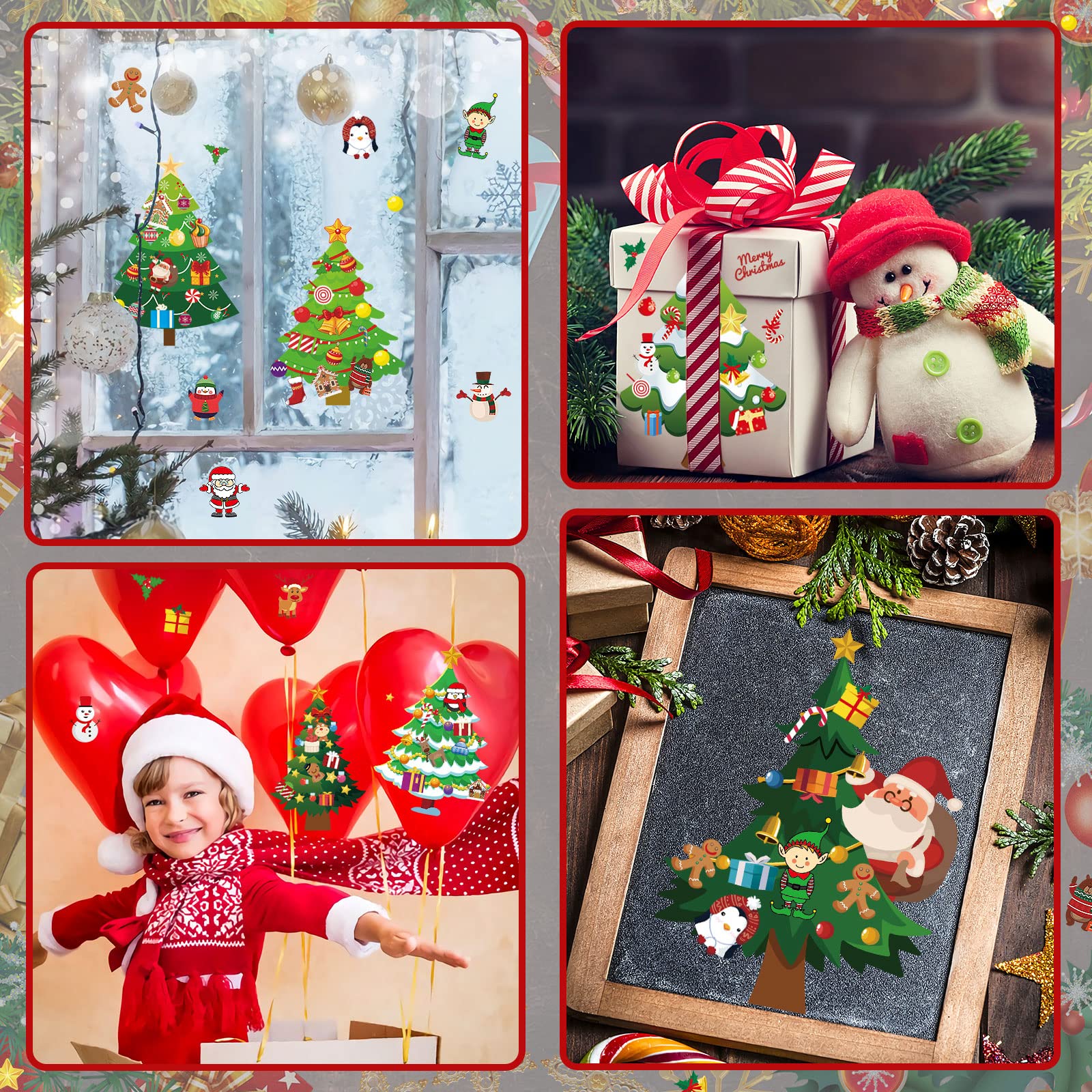 NOVWANG Christmas Tree Stickers for Kids - DIY Holiday Craft Kit, Party Games & Classroom Activities | Perfect for Christmas Decorations, Gift Wrapping & Holiday Projects