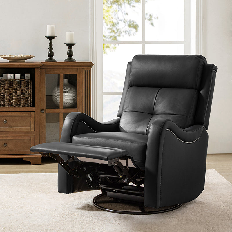 Amelia Genuine Leather Swivel Rocker Recliner Chair - Comfortable Living Room Furniture for Relaxing, Reading & Watching TV