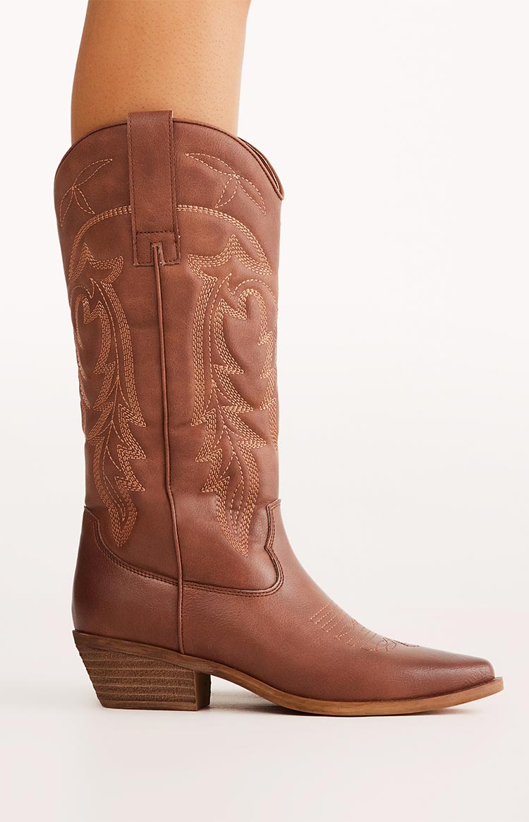 Billini Ottile Tan Cowboy Boots for Women - Western Style Leather Ankle Boots with Pointed Toe & Block Heel | Perfect for Country Music Festivals, Rodeos & Fall Fashion Outfits