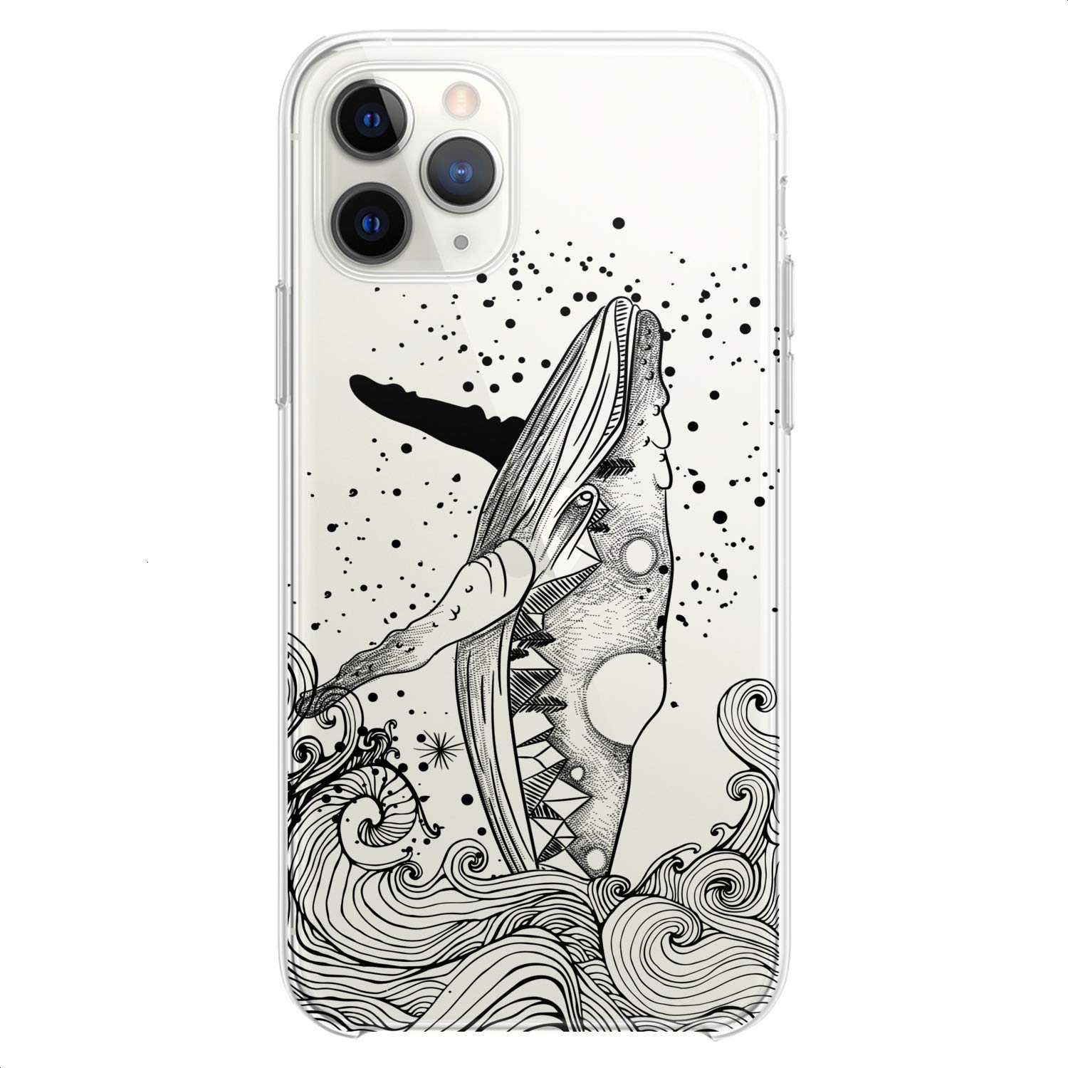 Premium TPU Phone Case for iPhone 16/15/14/13/12/11 Pro Max/Plus/Mini/Xs/Xr/X/8/7/6/5/SE - Cute Whale Print Design with Ocean Wildlife Theme - Slim Flexible Clear Silicone Protective Cover - Perfect for Nature Lovers & Art Enthusiasts - Ideal for Daily Use, Travel & Outdoor Activities