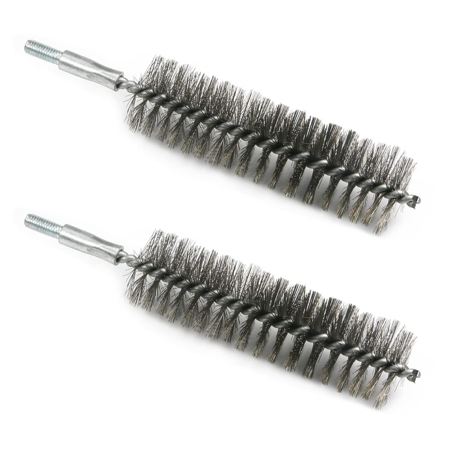Utoolmart Stainless Steel Wire Tube Cleaning Brush - 30mm Diameter, 160mm Length, M6 Threaded Interface - 2 Pack for Chimney, HVAC, Plumbing & Automotive Pipe Cleaning