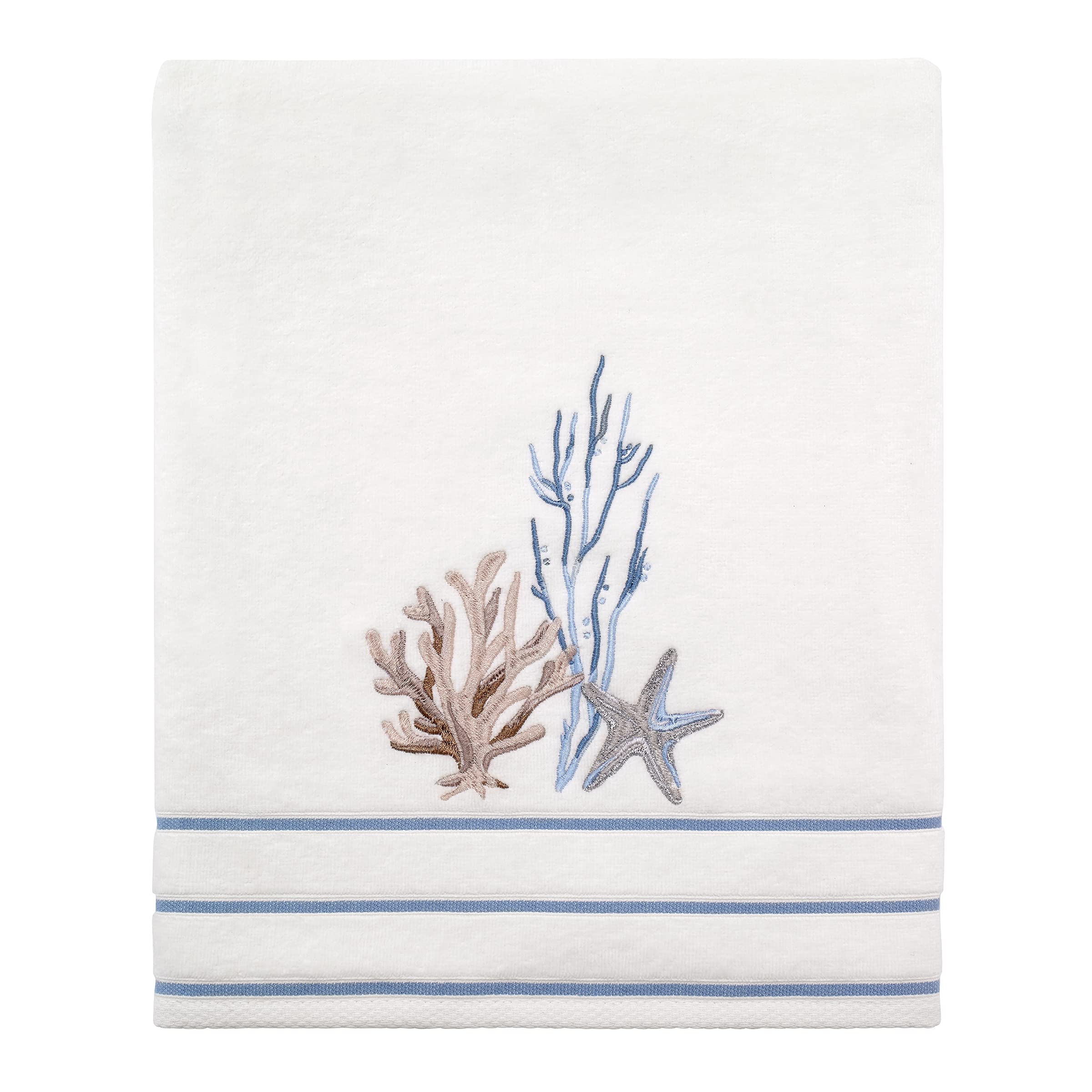 Avanti Linens Soft & Absorbent Cotton Bath Towel - Luxury Beach Towel Set for Spa, Pool & Coastal Home Decor (Abstract Coastal Collection)