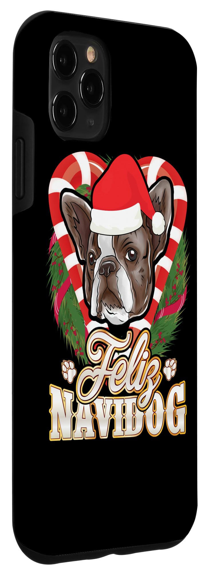iPhone 11 Pro Max Case - French Bulldog in Santa Hat Christmas Design | Cute Holiday Dog Phone Cover for iPhone 11 Pro Max | Perfect Gift for Pet Lovers and Christmas Celebrations