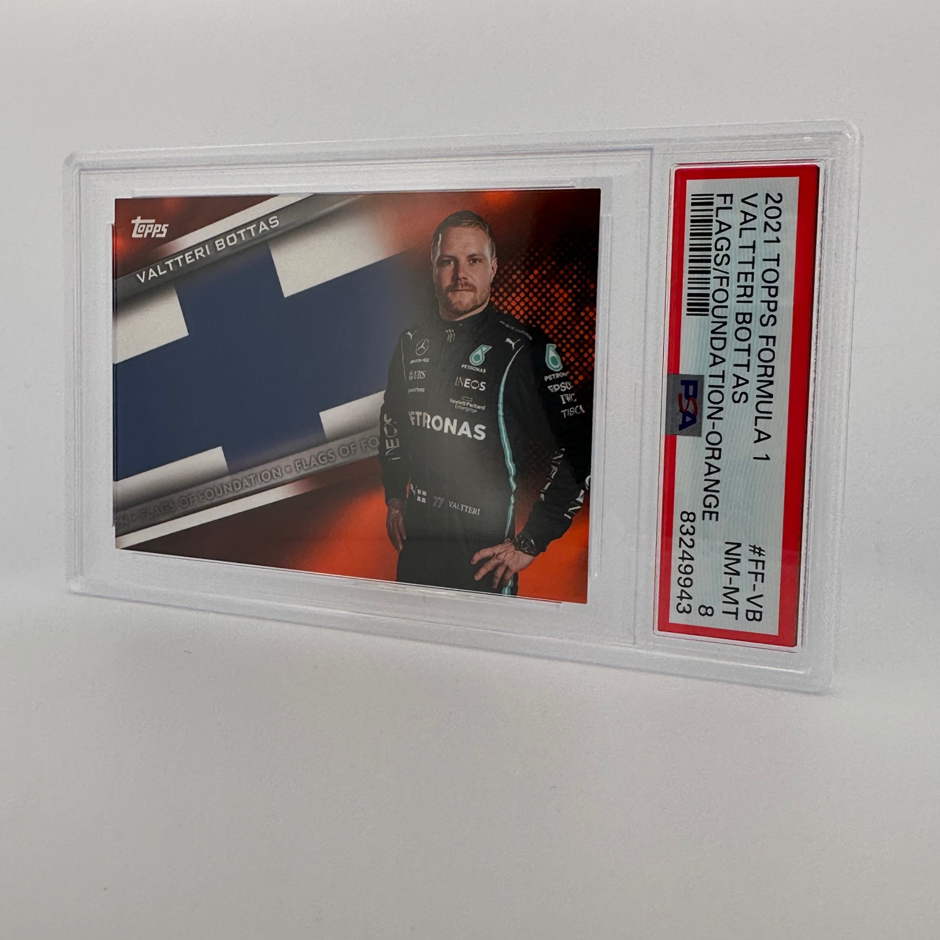 2009 Valtteri Bottas #FF VB PSA 8 Graded Racing Card - Flags of Foundation Orange Edition | Collectible Motorsport Memorabilia for F1 Fans & Trading Card Enthusiasts