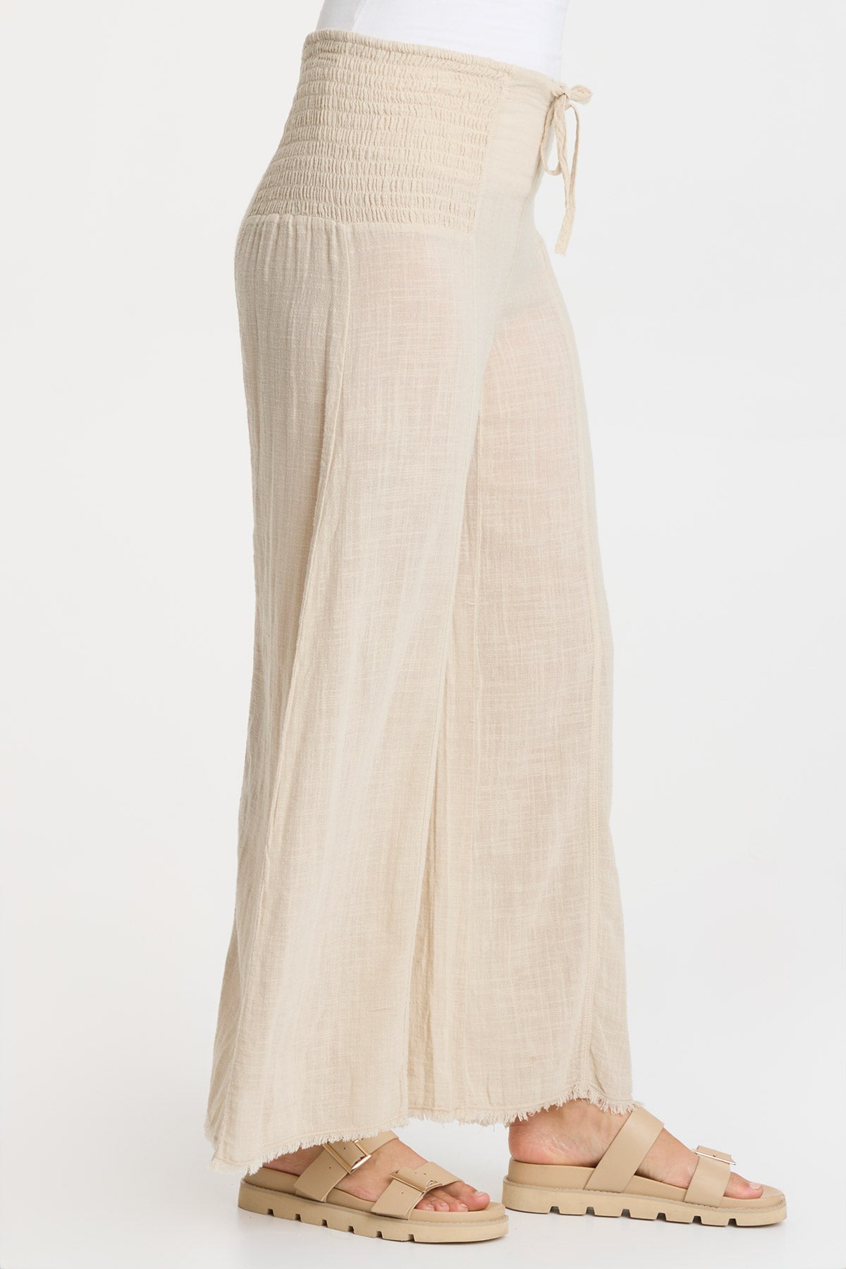 Gauze Kaj Wide Leg Pants - Women's High Waisted Loose Fit Casual Trousers for Summer & Boho Style | Perfect for Beach, Yoga, and Everyday Wear