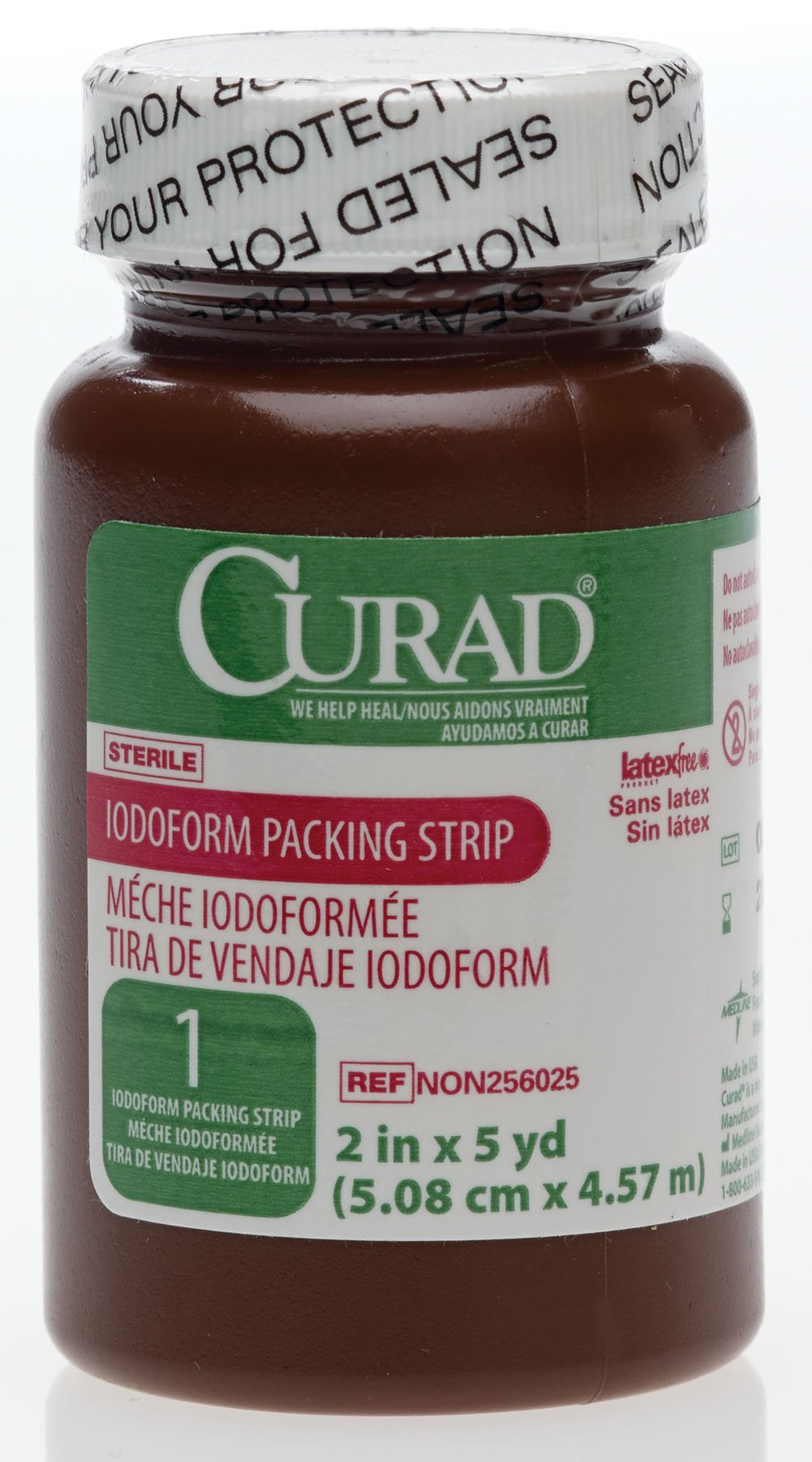 CURAD Sterile Iodoform Gauze Packing Strips for Wound Care, 2