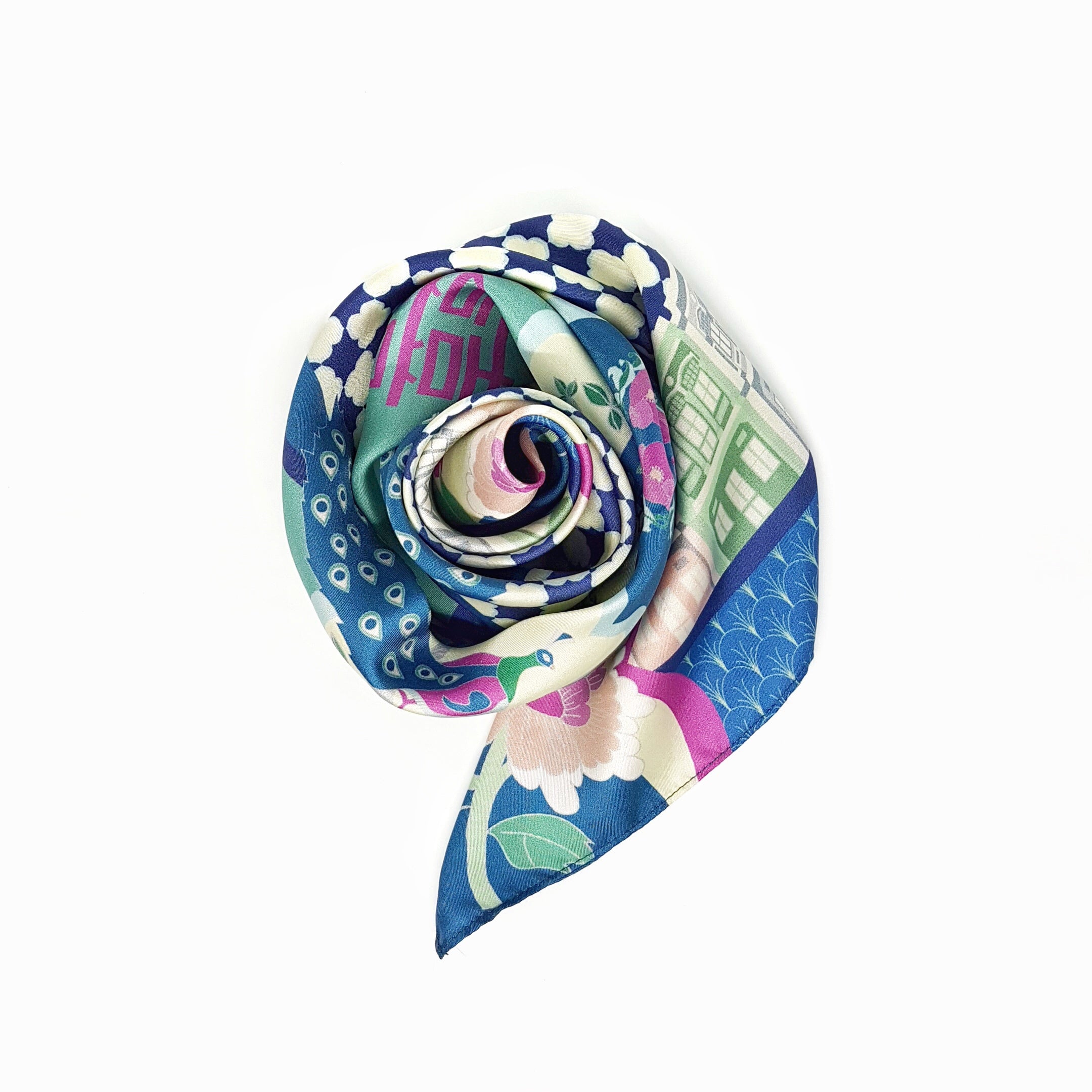 Luxury Peranakan Silk Scarf - Handmade Batik Floral Shawl for Women | Perfect for Weddings, Parties & Special Occasions