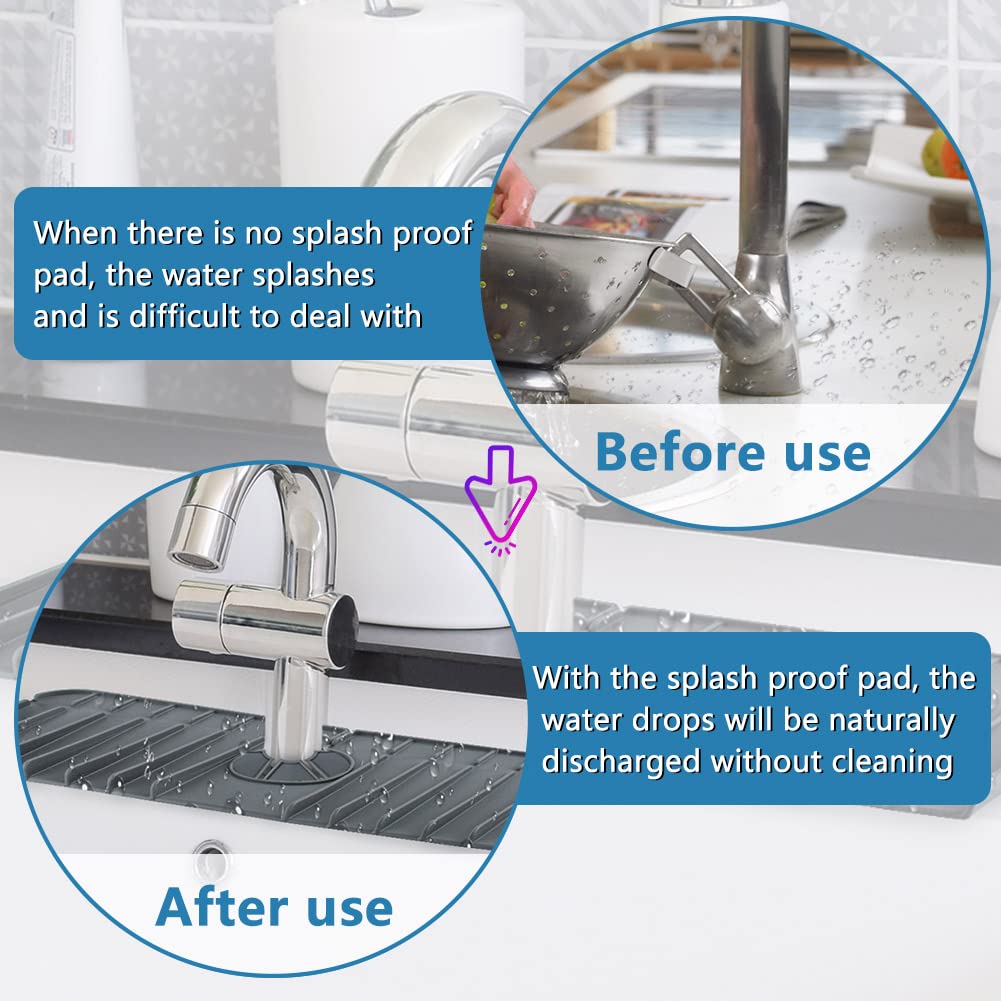 **Non-Slip Silicone Faucet Mat - Splash Guard & Drip Catcher for Kitchen & Bathroom Sinks | Waterproof Sink Protector Mat for Countertops | Perfect for Preventing Water Spills & Keeping Surfaces Dry**