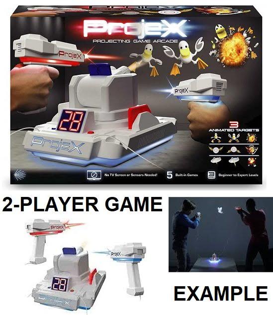 NSI PROJEX Image Projecting Arcade Game - Laser Shooter with 2 Guns & 3 Animations | Solo, Co-op & Head-to-Head Multiplayer | Fun Interactive Projection Game for Kids Ages 6+ | Perfect for Birthday Parties & Family Game Nights