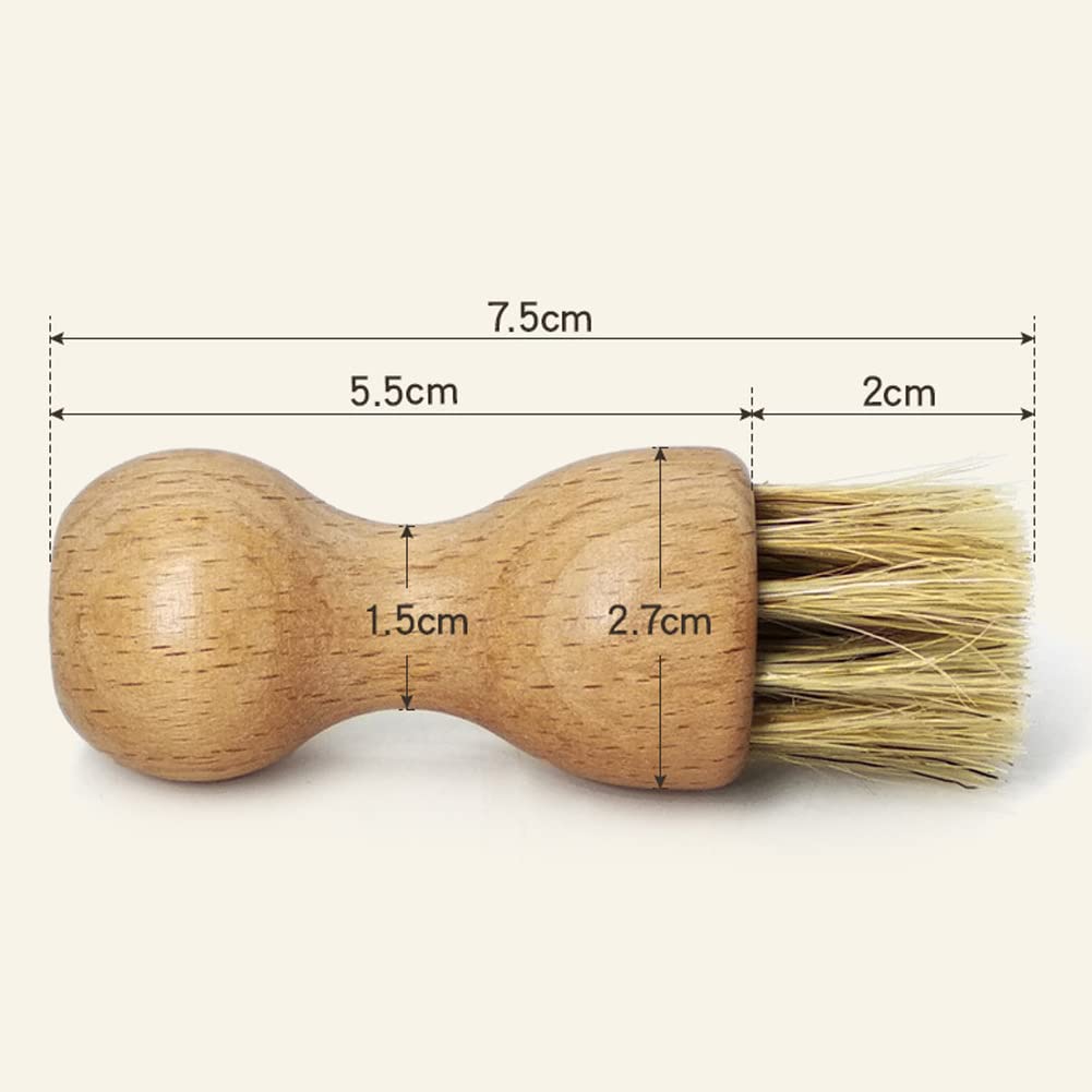 2Pcs Wooden Shoe Shine Brushes - Shoe Polish Applicator for Men & Women (Boots & Shoes Care) - Home & Travel Use