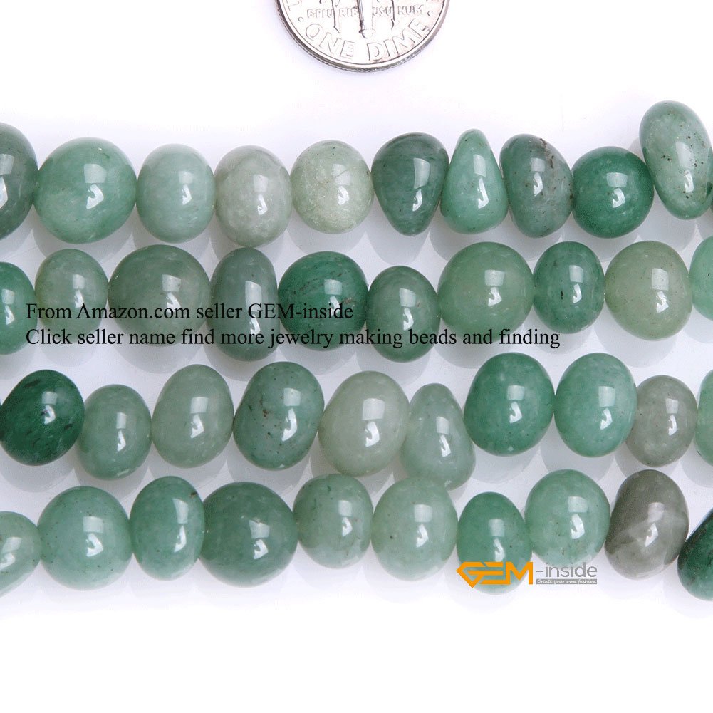 Natural Green Aventurine Gemstone Loose Beads for Jewelry Making - Potato Shape 8-10x12-14mm - Energy Healing Stones for DIY Bracelets, Necklaces & Spiritual Crafts