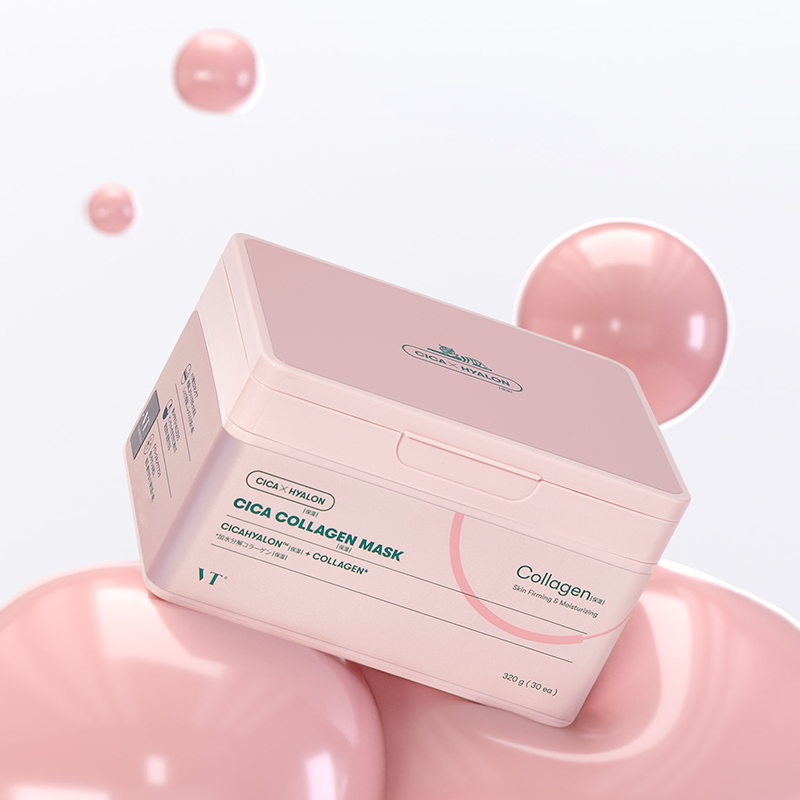 VT Cica Collagen Face Mask 30 Pack (320g) - Korean Skincare for Hydration & Repair - Perfect for Daily Use & Spa Nights