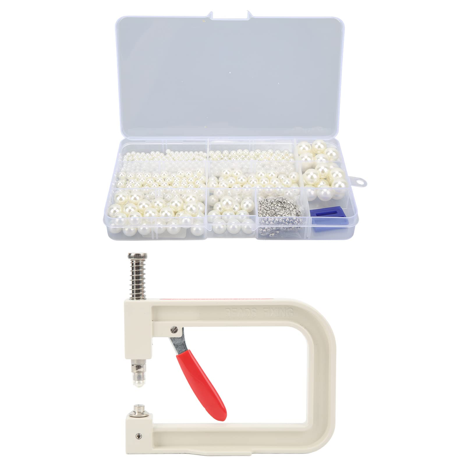 Manual Pearl Setting Machine Kit with Hand Press Tool - Pearl Rivet Studs Set for Accurate Positioning - DIY Jewelry Making & Crafting Accessories - Perfect for Beading, Earrings, Necklaces & Home Decor Projects
