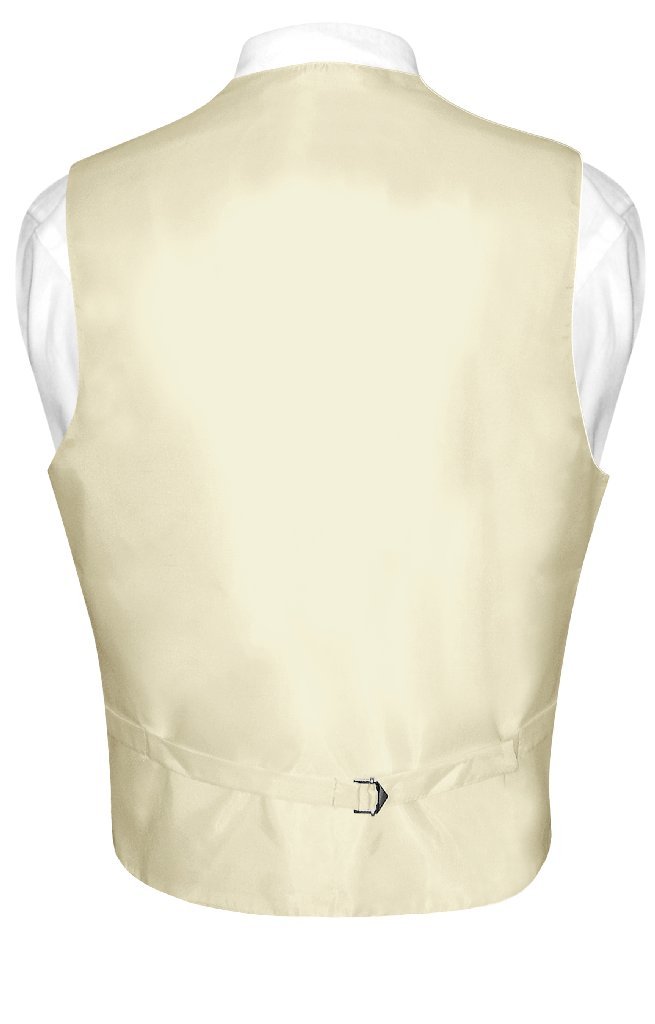 Men's Dress Vest & Bow Tie Set - Egg Yolk Cream Vertical Striped Formal Attire | Perfect for Weddings, Prom & Black Tie Events