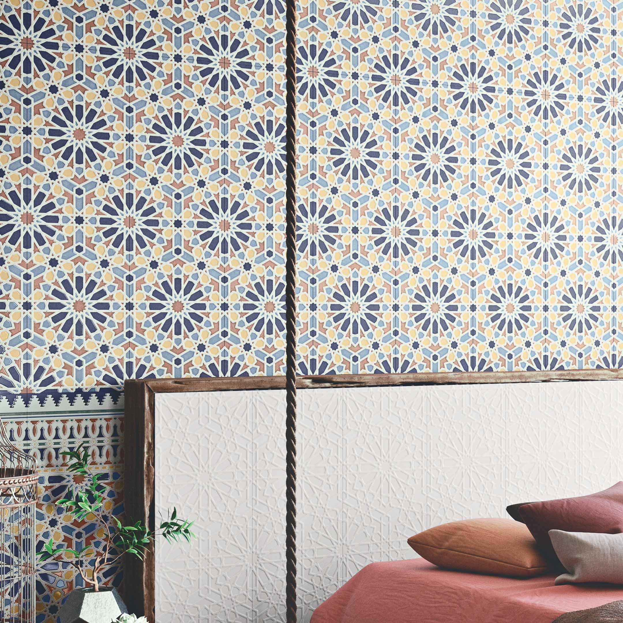 Alhambra Spanish Encaustic Cement Tile - Handmade Floor & Wall Tile for Kitchen, Bathroom, and Patio Decor