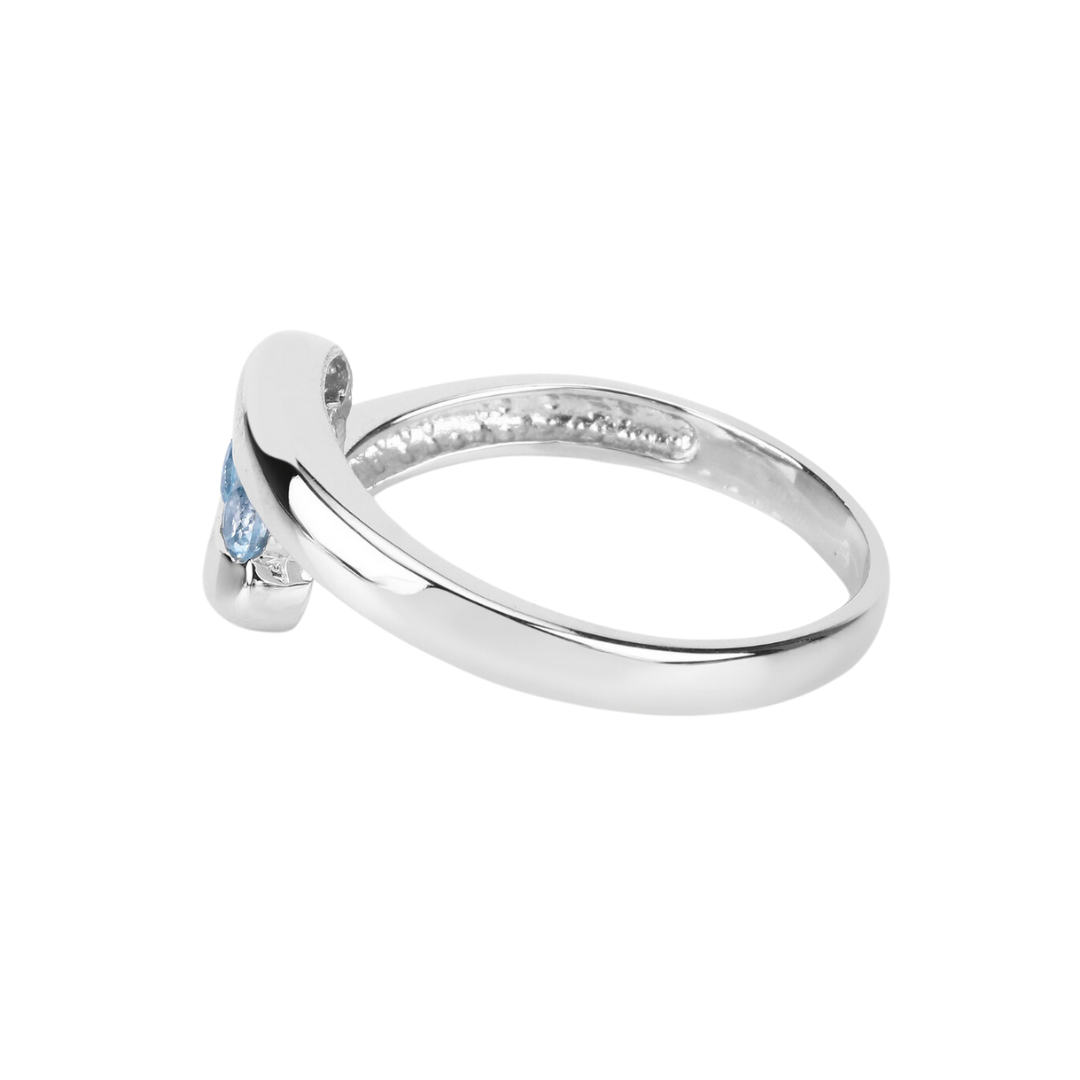 Genuine Blue Topaz Bypass Ring - Sterling Silver 925 Women's Jewelry | Perfect for Weddings, Anniversaries & Special Occasions