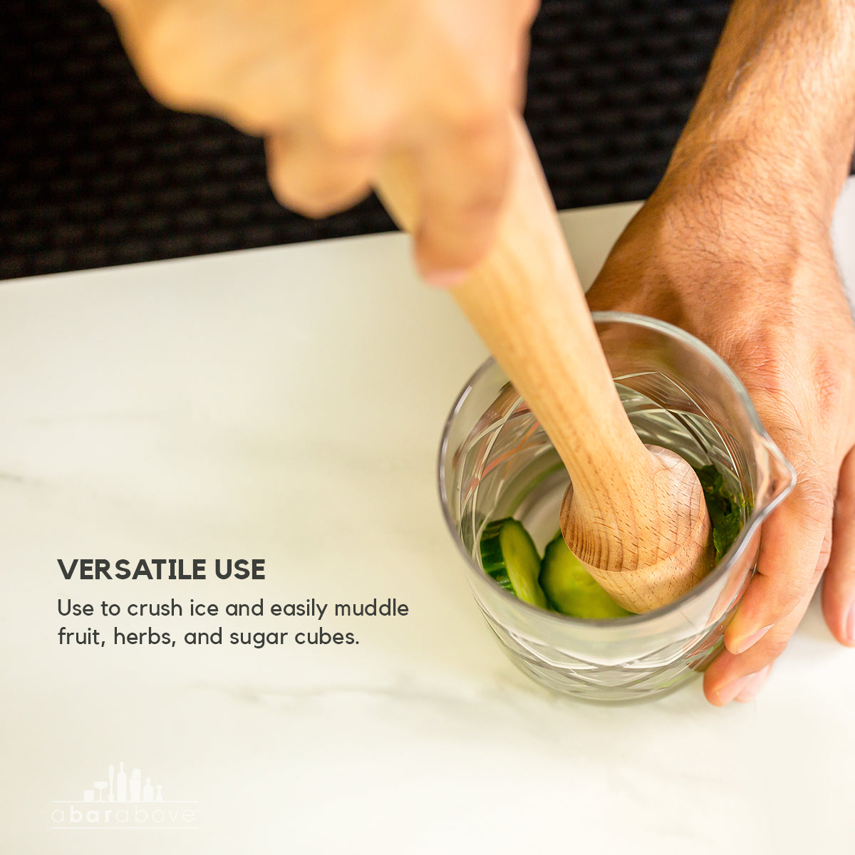 Premium Natural Hardwood Extra Long Cocktail Muddler - Bar Tool for Mixing Mojitos, Old Fashioned & Craft Cocktails - Perfect for Home Bartenders & Professional Bars