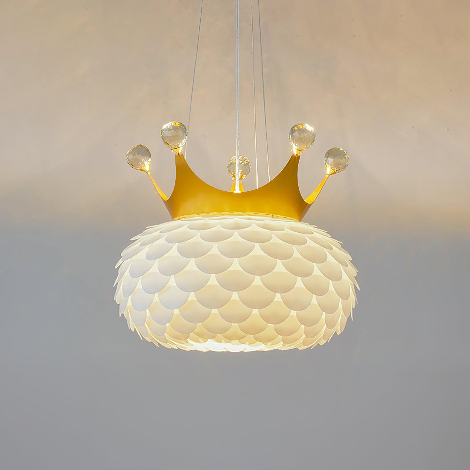 Aluvia Crown Pendant Lamp - Modern Hanging Chandelier for Dining Room, Kitchen Island & Bedroom Lighting Decor