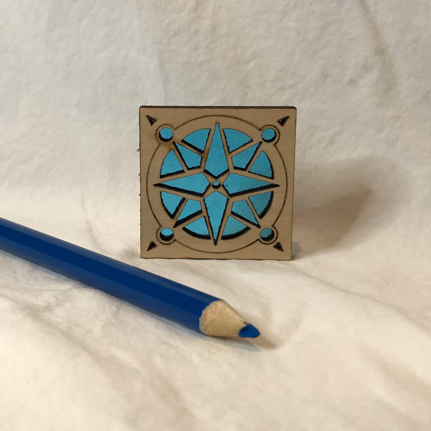 Handcrafted Compass Rose Wood & Glass Art Decor - Elegant Desk, Coffee Table, or Window Sill Display - Perfect for Home Office, Living Room & Gift Giving