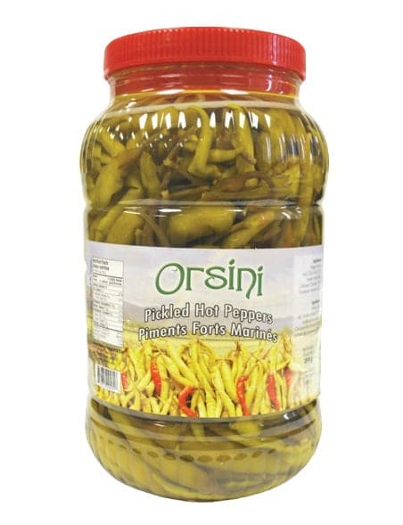 Orsini Hot Pepper Pickle - Spicy Pickled Peppers in Brine (3kg) | Perfect for Sandwiches, Burgers, Charcuterie Boards & Gourmet Cooking