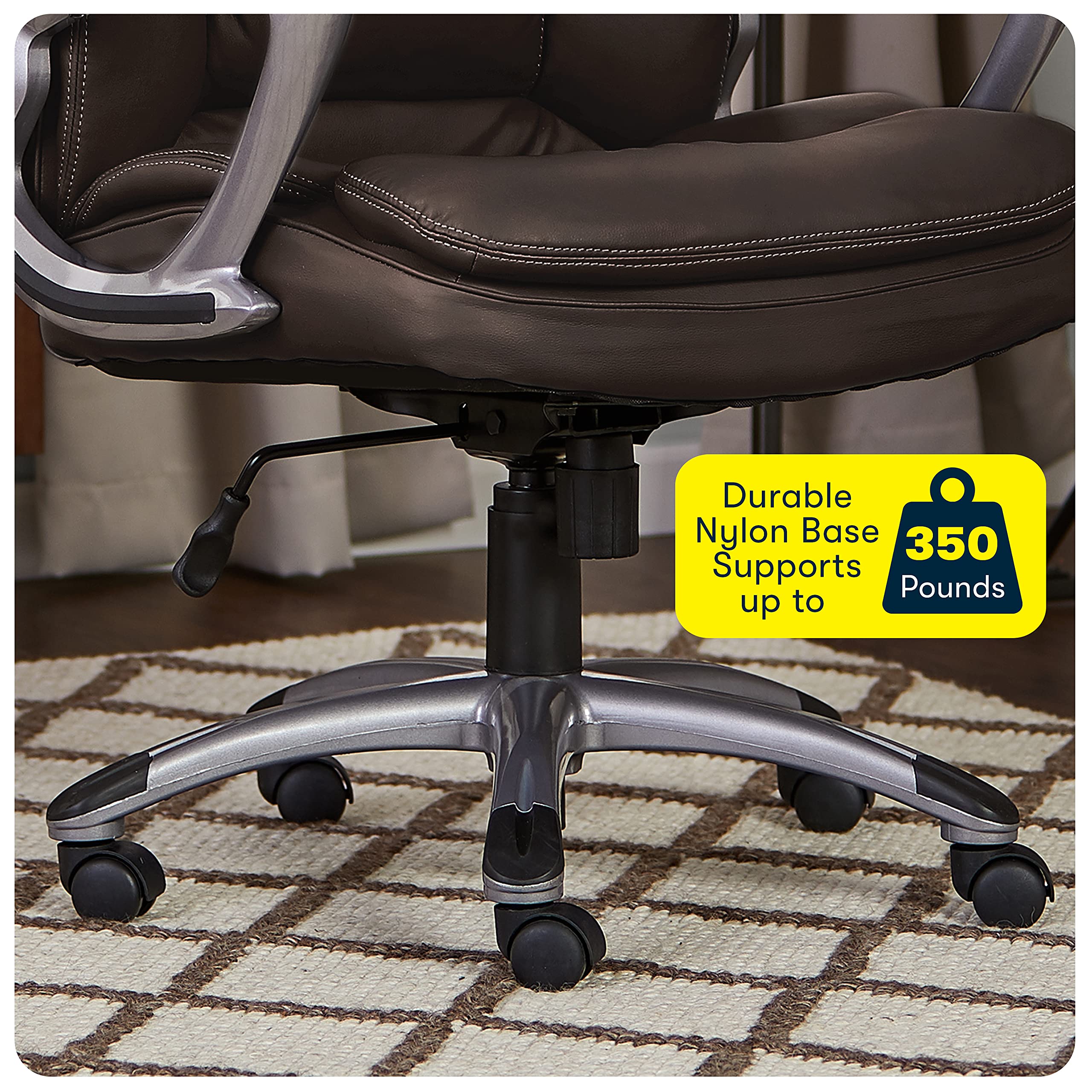 Serta Fairbanks Big and Tall High Back Executive Office Chair - Ergonomic Gaming Computer Chair with Layered Body Pillows & Contoured Lumbar Support (Brown) | Perfect for Home Office, Gaming Setup & Workspace Comfort