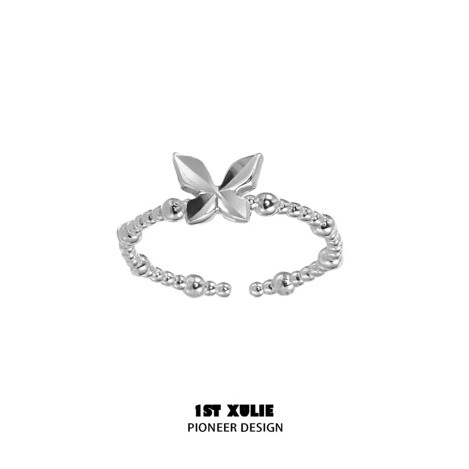 Whiterfly S925 Sterling Silver Butterfly Rings Set for Women - Elegant Stackable Rings, Dainty Jewelry Gift for Her - Perfect for Weddings, Anniversaries & Everyday Wear