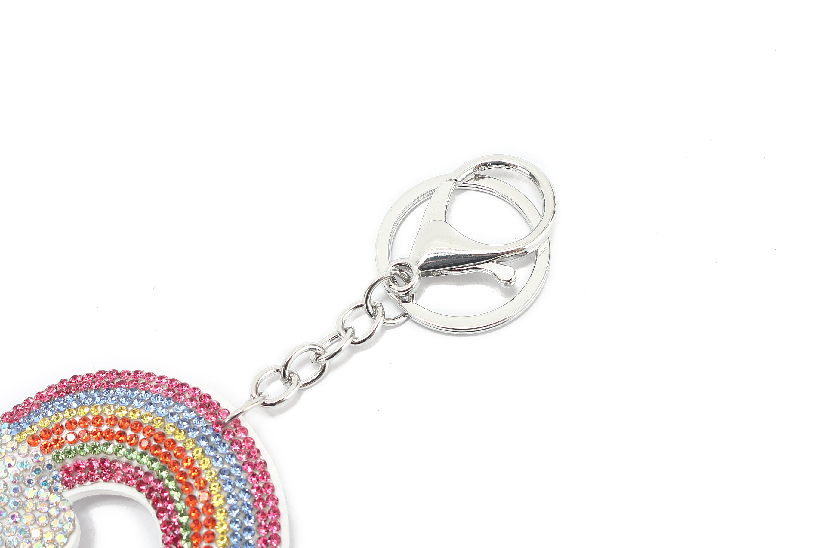 Crystal Rainbow White Bag Charm - Elegant & Stylish Accessory for Handbags, Backpacks, and Purses | Perfect for Everyday Use, Gifts, and Fashion Statements