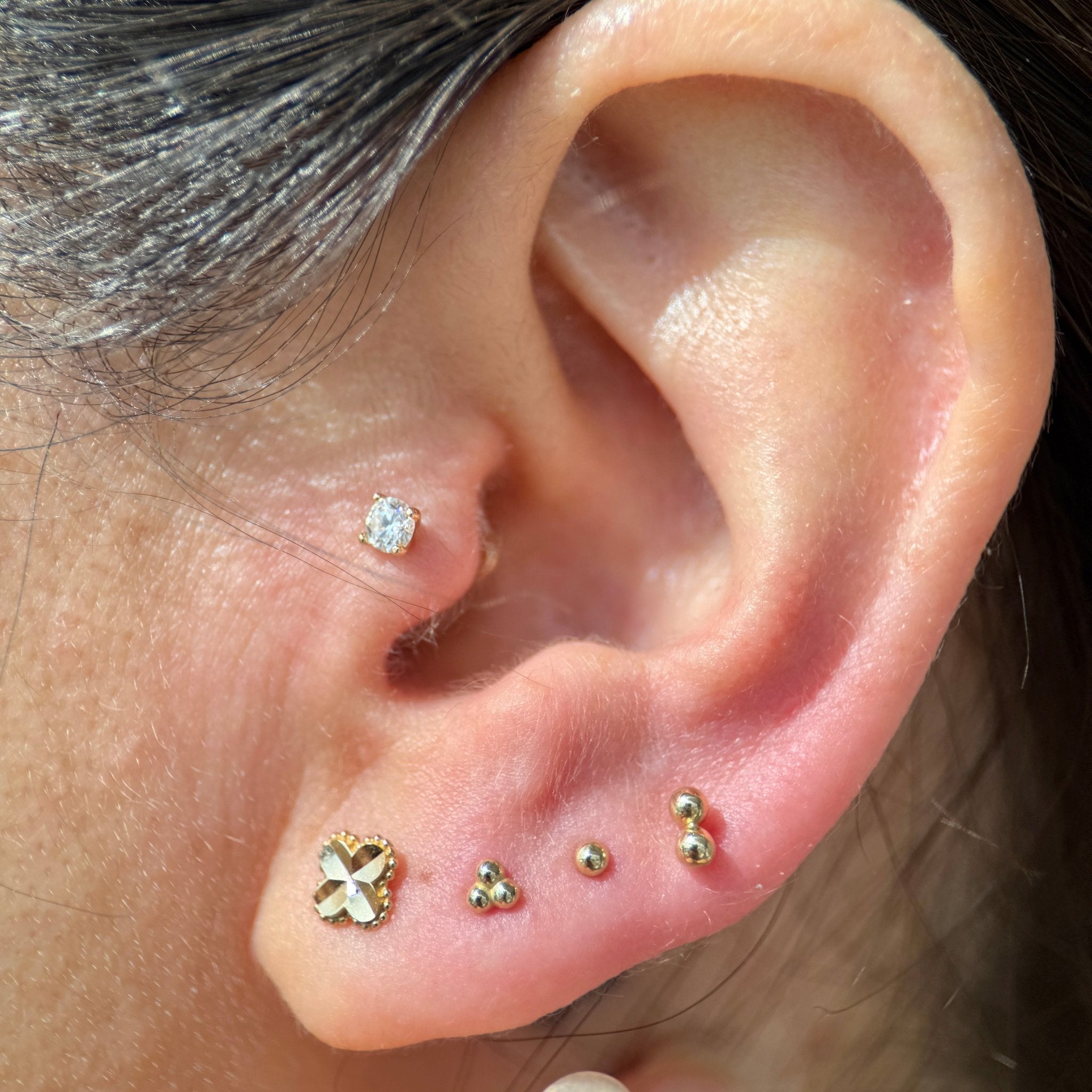 14K Solid Yellow Gold Ball Flat Back Stud Earrings - Hypoallergenic & Tarnish-Free for Sensitive Ears | Perfect for Everyday Wear, Gifts & Special Occasions