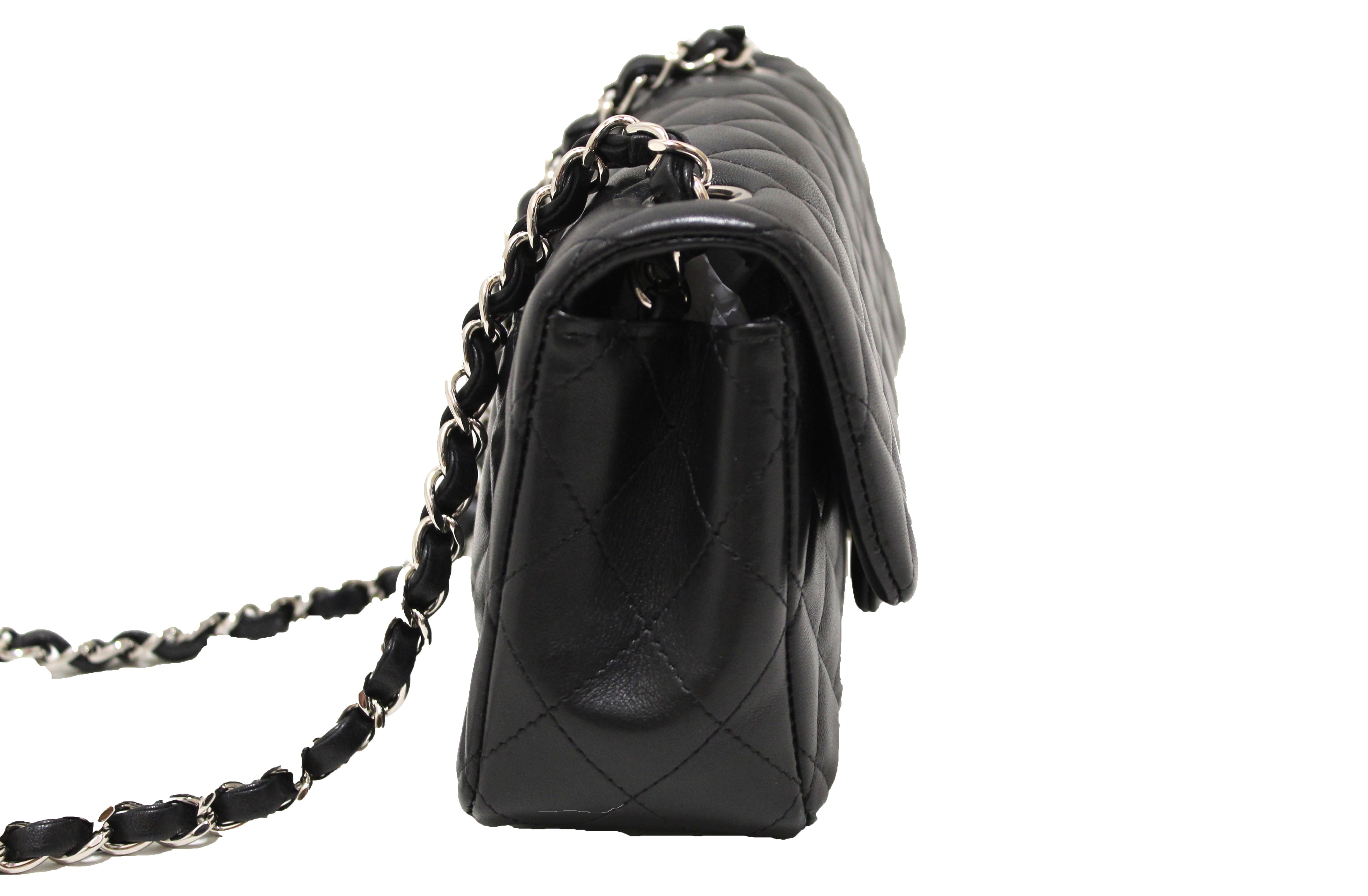 Authentic Chanel Black Quilted Lambskin Leather Classic Mini Rectangle Flap Crossbody Bag - Luxury Designer Handbag for Women, Perfect for Date Night, Parties & Special Occasions