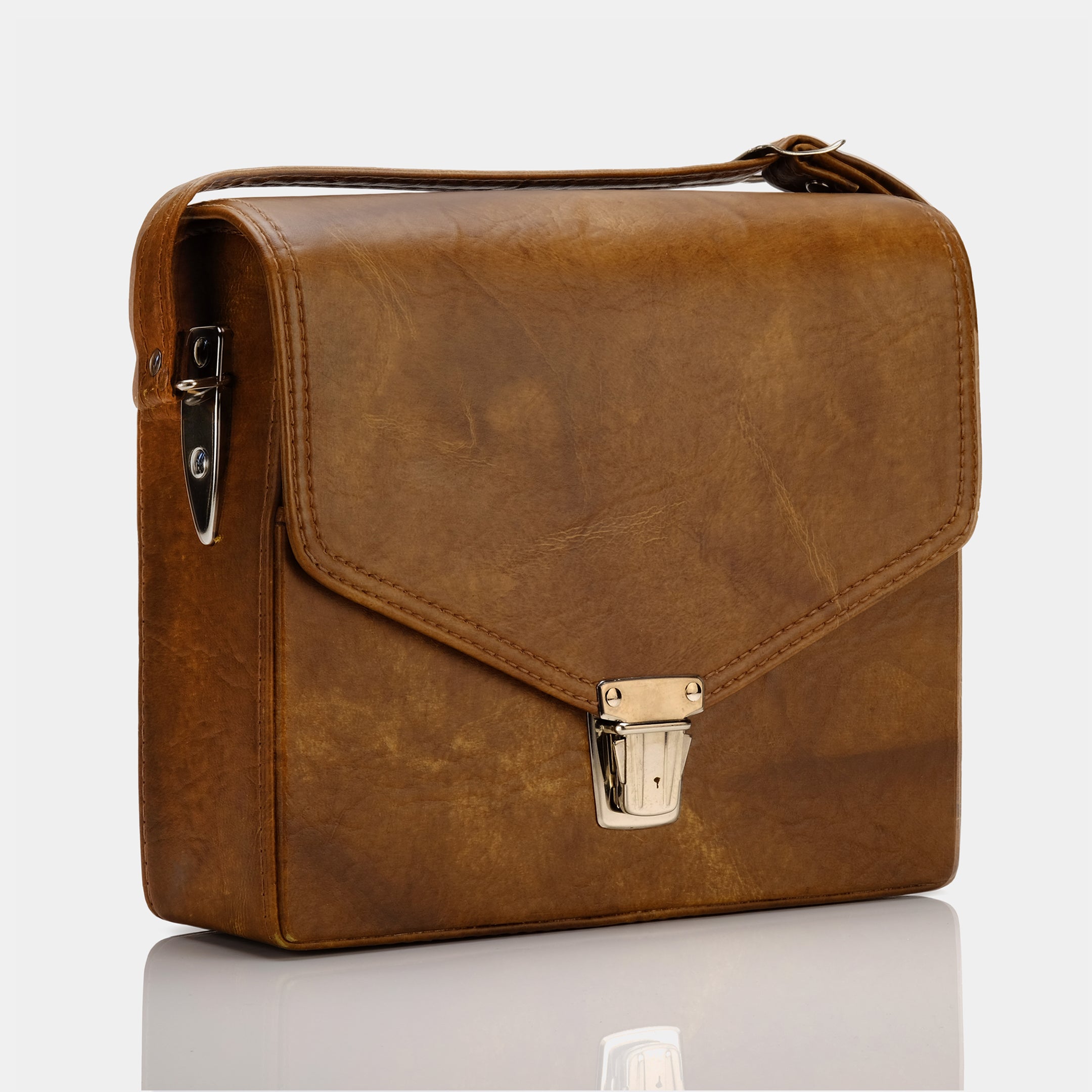 Premium Brown Leather Folding Camera Bag with Detachable Strap - Compact DSLR/SLR/Mirrorless Camera Case for Travel & Photography Enthusiasts