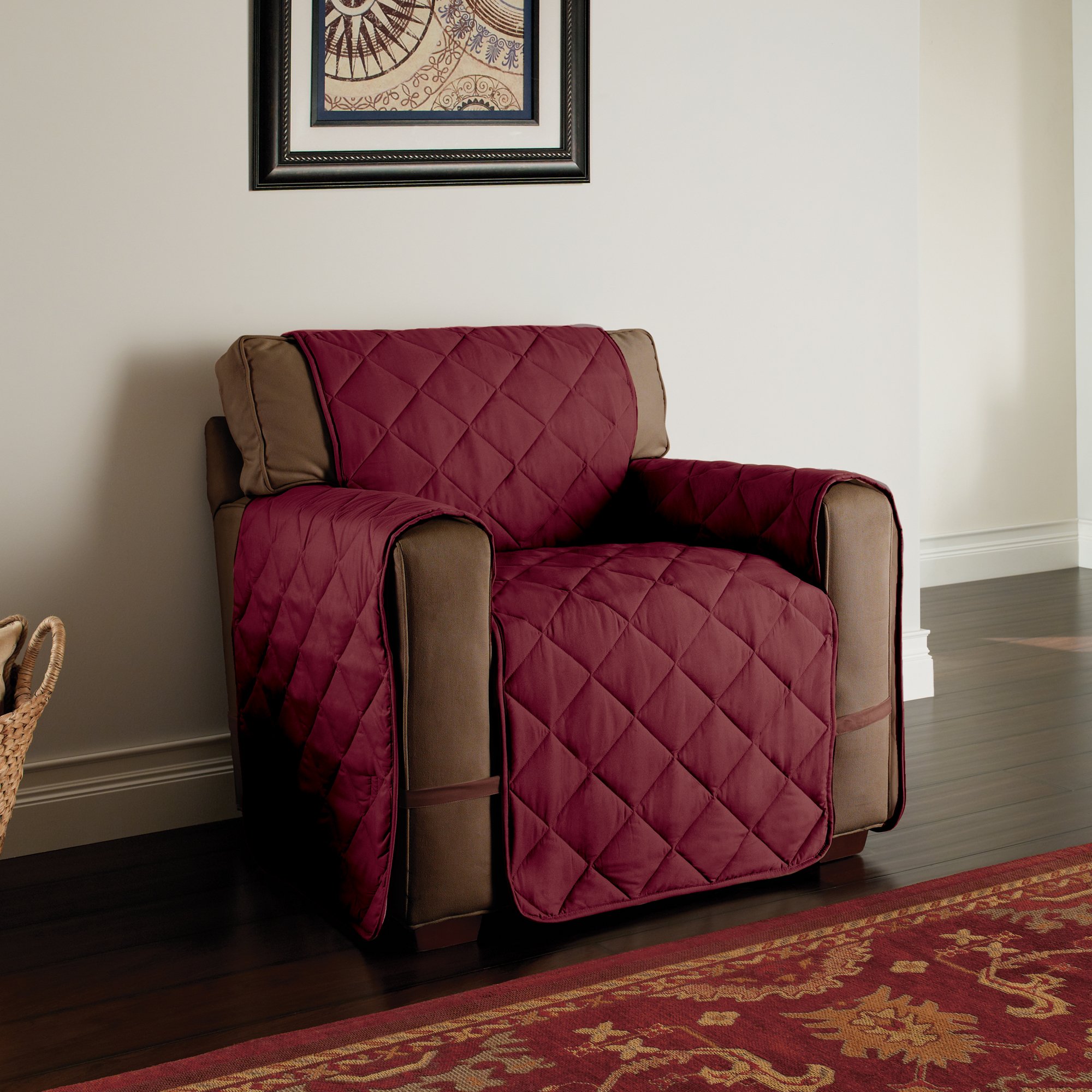 Premium Microfiber Furniture Protector for Chairs - Burgundy Red - Scratch & Stain Resistant - Perfect for Dining Room, Office, and Living Room Furniture Protection
